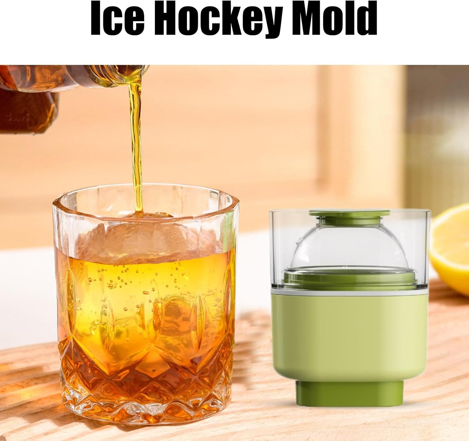 Ice Ball Mold - Handmade round Ice Hockey Machine - Bright Colors Kitchen Gadget for Bars, Work Area, Drink Shops, Picnic, Home, Parties