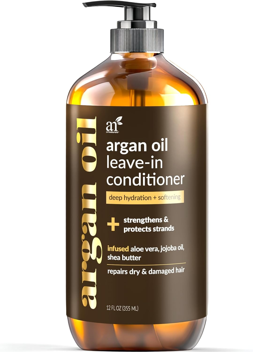 Artnaturals Argan Oil Leave-In Conditioner - (12 Fl Oz / 355Ml) - Made with Organic and Natural Ingredients - for All Hair Types &ndash; Treatment for Damaged, Dry, Color Treated and Hair Loss