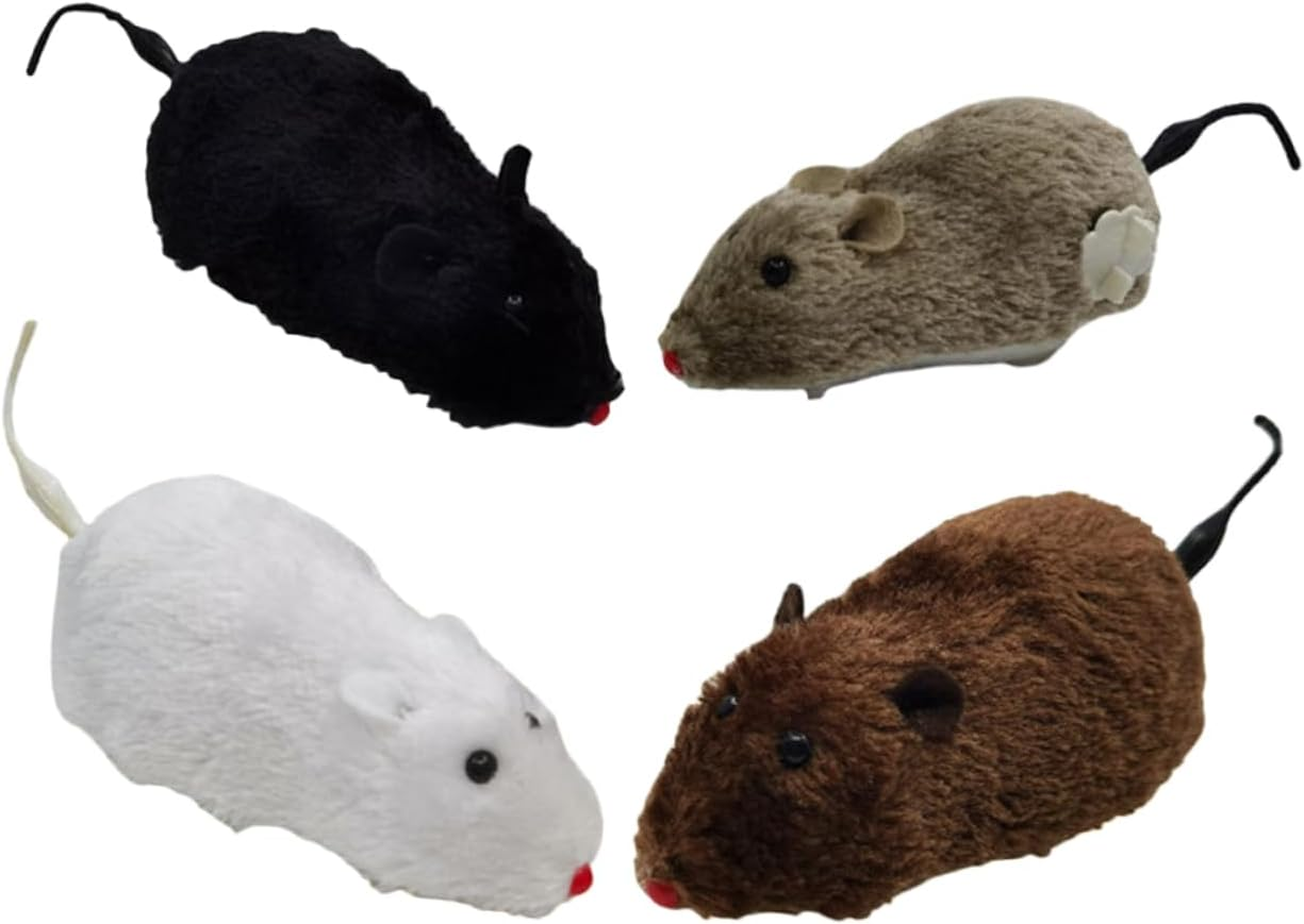 INOOMP Halloween Wind up Mouse Cat Toy 4 Pack Kitten Toys for Indoor Cats Moving Cat Mice Toys No Battery Required image number 4