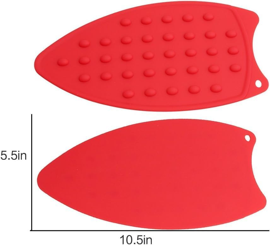 Silicone Iron Rest Pad Hot Heat Resistant Protective Pads for Iron Rest, Suitable for Ironing Board, Curling Irons & Flat Irons &ndash; 2 Pcs Red image number 4