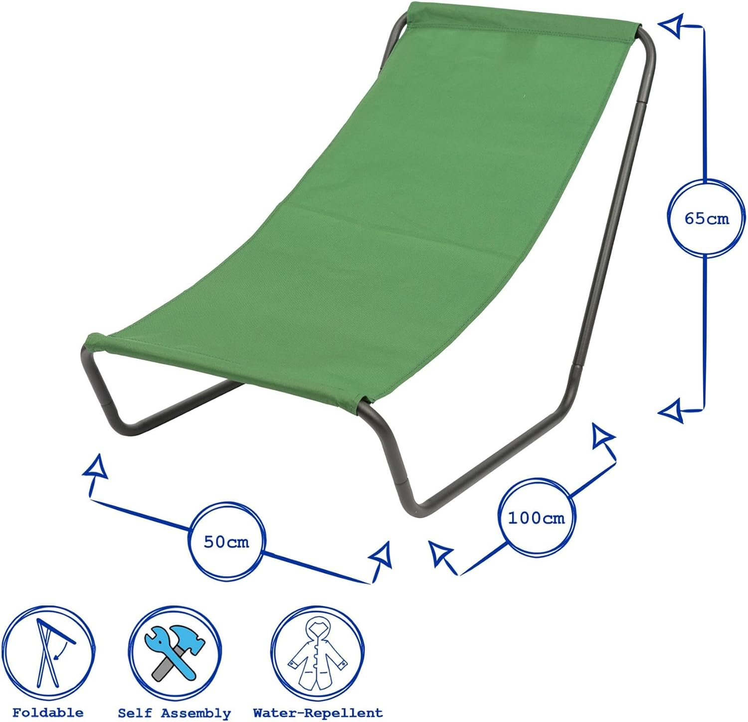 Harbour Housewares Folding Sun Loungers - Beige - Pack of 2 - Canvas Outdoor Lawn Sunlounger Chair Lightweight Portable Chair for Garden, Beach, Picnic, Fishing image number 2