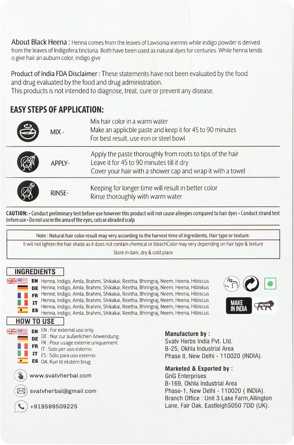 AATMANA Herbal Black Henna Hair Color with Goodness of 9 Herbs | Black Henna Mehndi for Hair, Make Hair Soft & Shiner Natural Hair Color for Men & Women 100G - Blonde image number 3