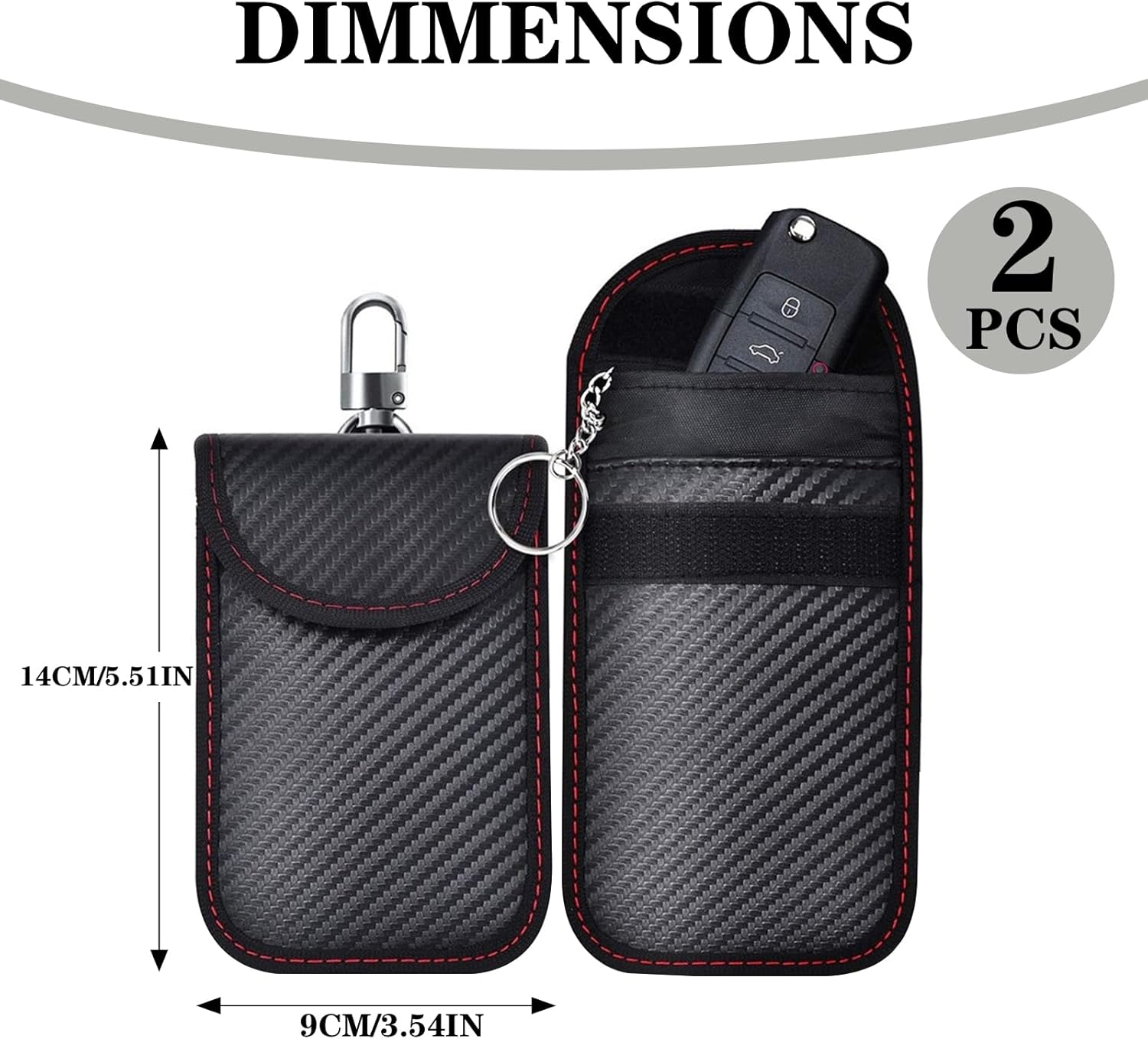 2 Pack Faraday Pouch for Car Keys, Anti-Theft Faraday Bag RFID Key Fob Protector, Key Signal Blocker, Waterproof Faraday Pouch for Complete Car Security