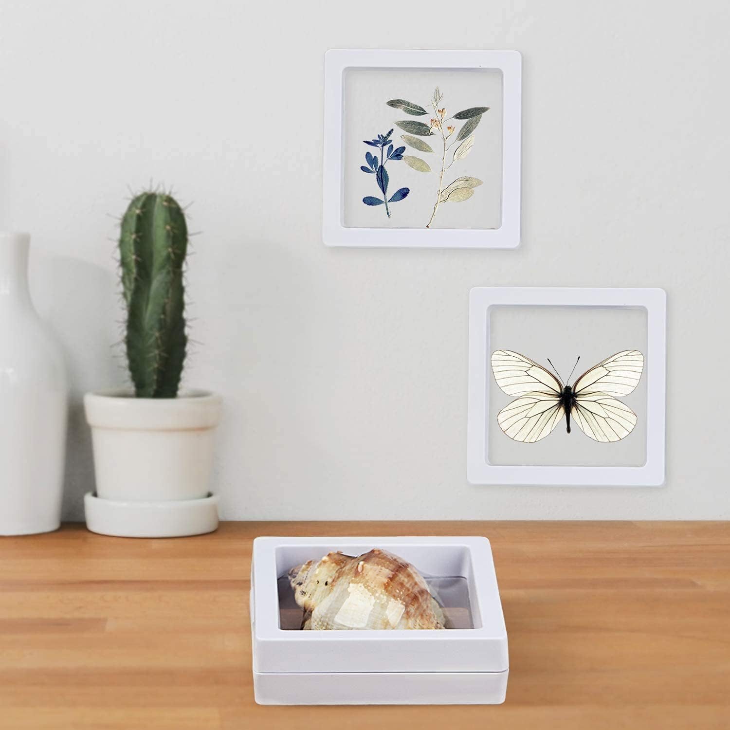 Floating Display Case Sdoot 3D Floating Frame Display Holder Stands, 20 Pack 4.3 X 4.3 X 0.8&rdquo; White Coin Display Stands, 3D Floating Jewelry Frame for Challenge Coins, AA Medallions image number 6