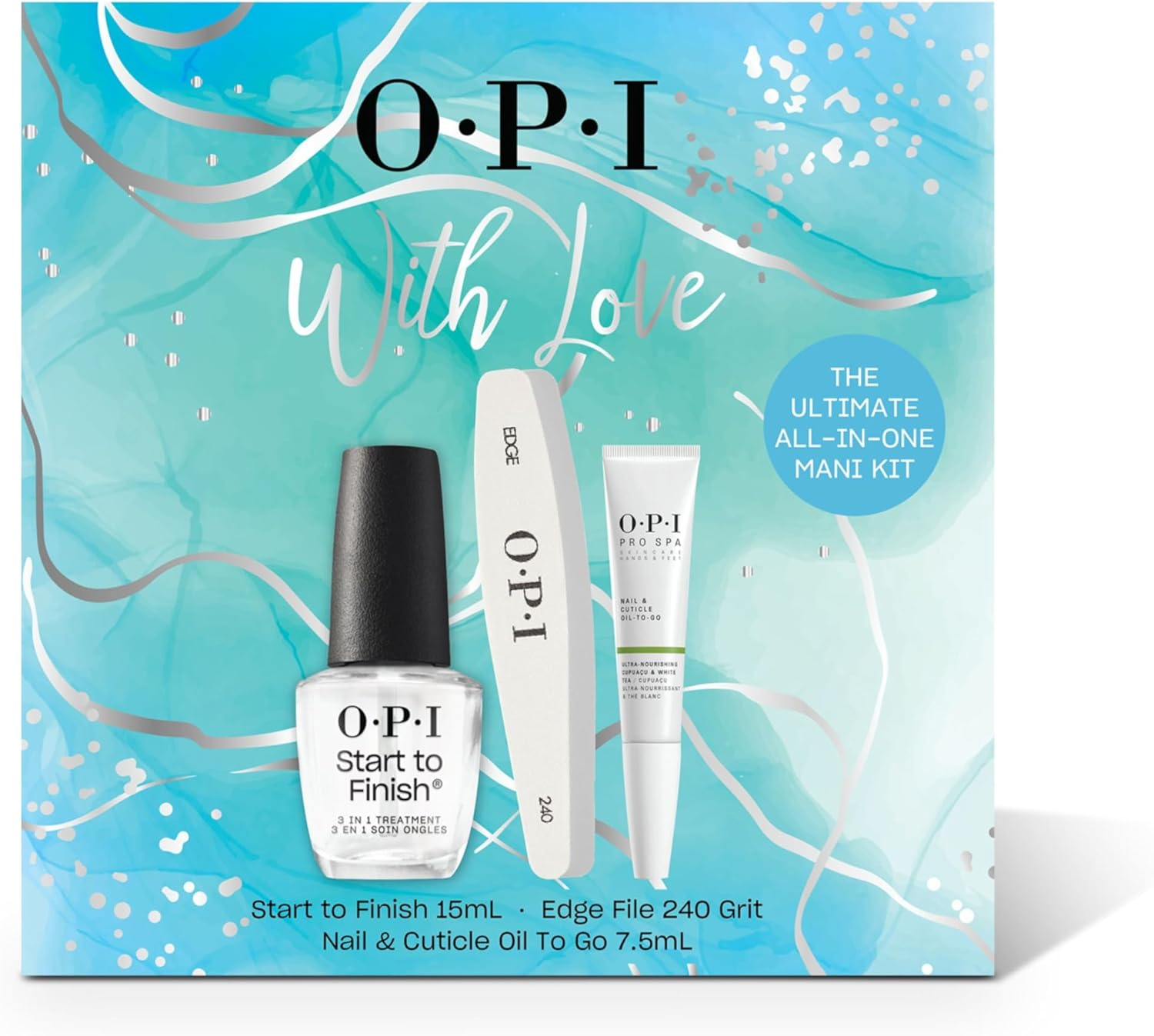 OPI All in One Gift Set - Start to Finish, Prospa Cuticle Oil to Go, Edge File 240 Grit - Limited Edition Set image number 4