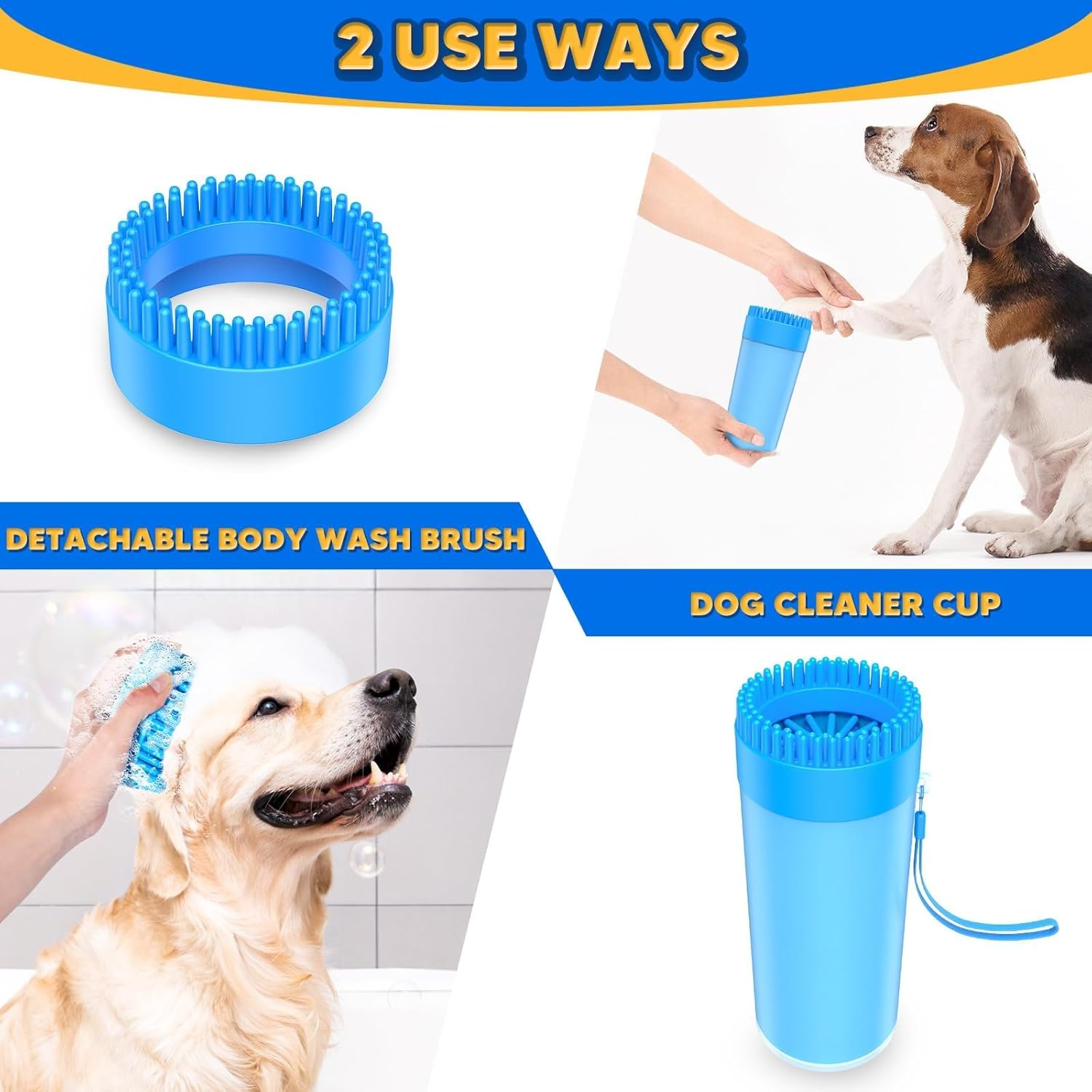 Dog Paw Cleaner & Washer for Large/Extra Large Breeds,Portable Dog Paw Washer,Paw Cleaner, Easy Cleaning Cup for Big Dogs Cat Blue image number 3