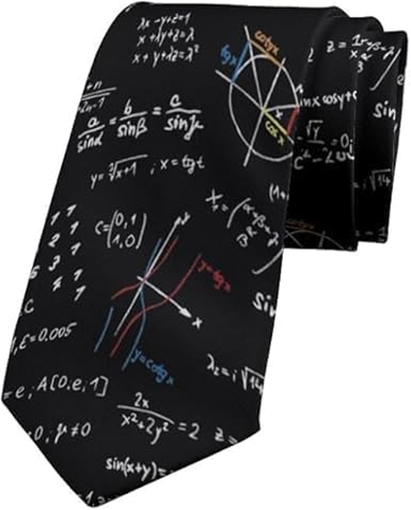 Men'S Microfiber Math Equations Mathematics Novelty Tie Necktie image number 1