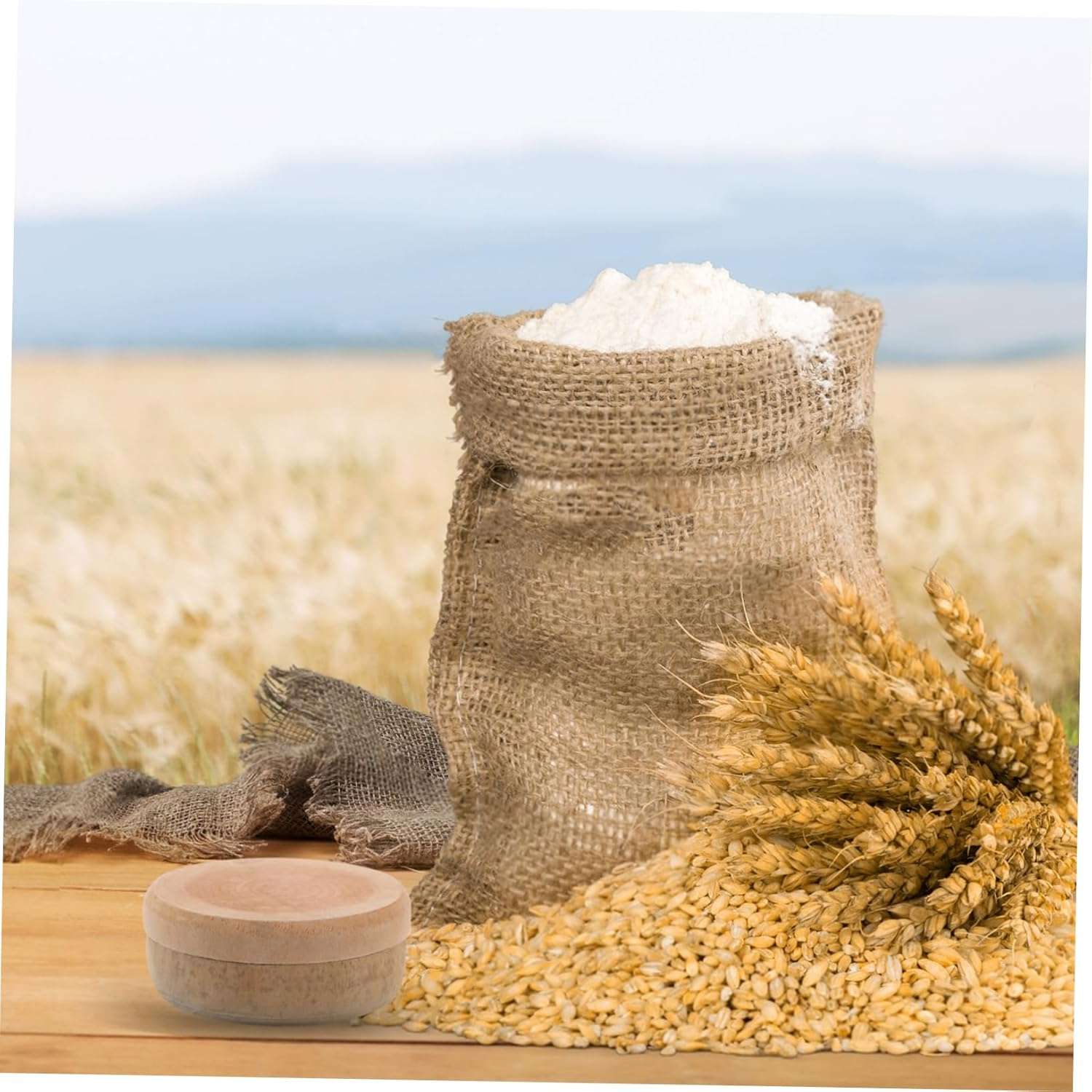 MUCKLILY Shelling Machine for Grain Grinder Kitchen Manual Wooden Mill Grinder Peeling Tray for Seasoning for Home Use and Farm Tools