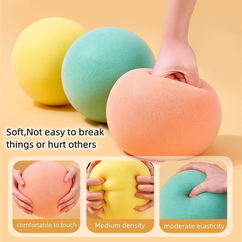 7 Inches Soft No-Noise Foam Ball - Indoor Activity Kick Dodge Playground Sponge Ball image number 1