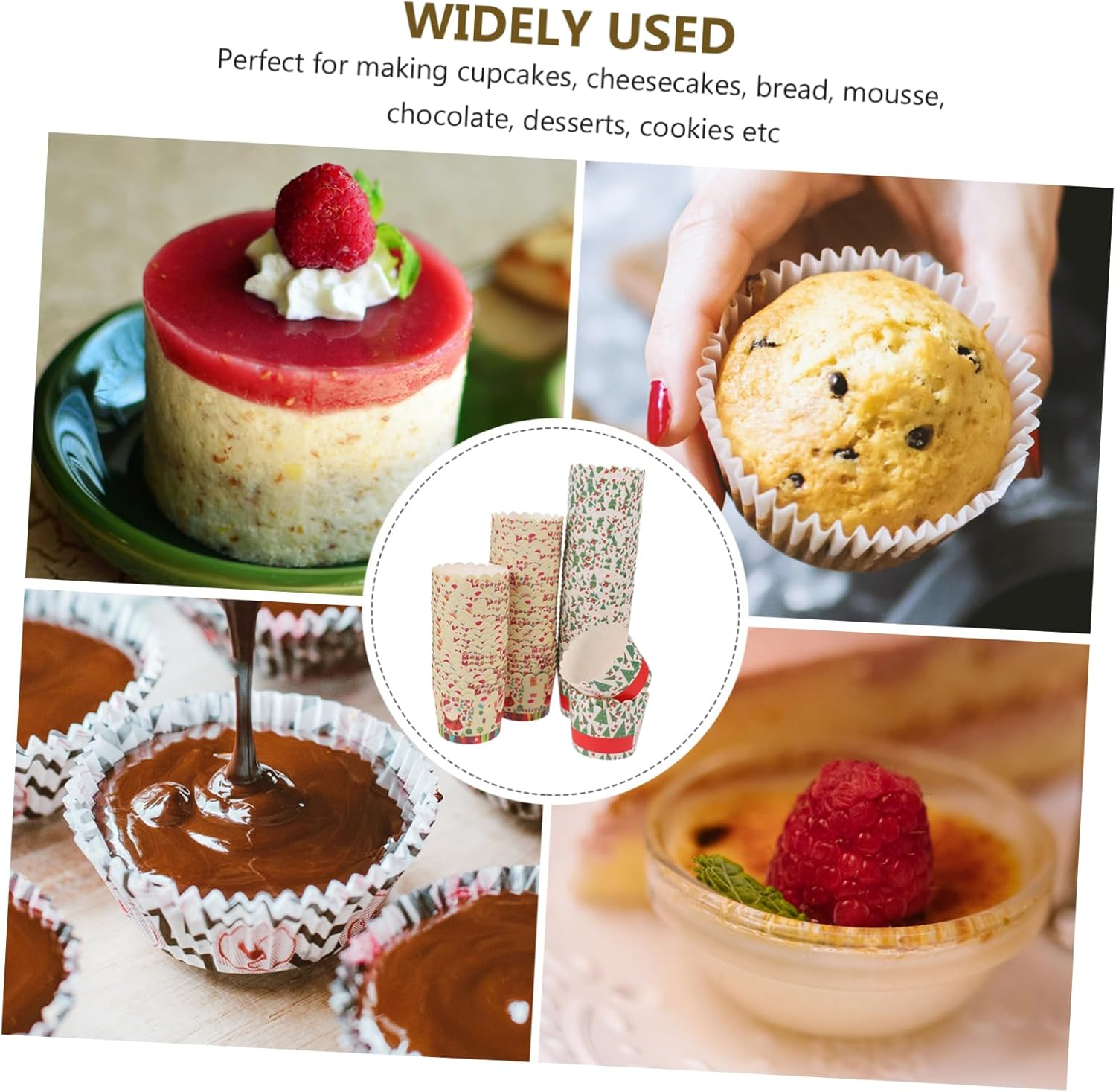 150Pcs Cake Cup Muffin Cup Baking Cake Making Paper Muffin for Making Liners for Baking Home Tools Christmas Dessert Random Color