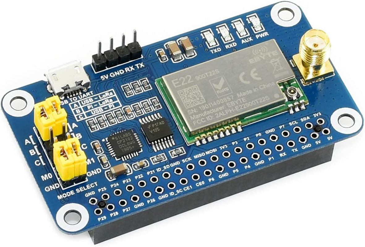 Waveshare SX1262 Lora HAT for Raspberry Pi Spread Spectrum Modulation Covers 915Mhz Frequency Band image number 4