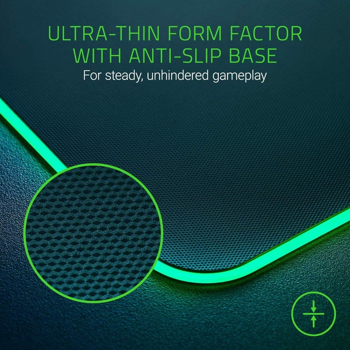 Razer Firefly Hard V2 RGB Gaming Mouse Pad: Customizable Chroma Lighting, Built-In Cable Management, Balanced Control & Speed, Non-Slip Rubber Base