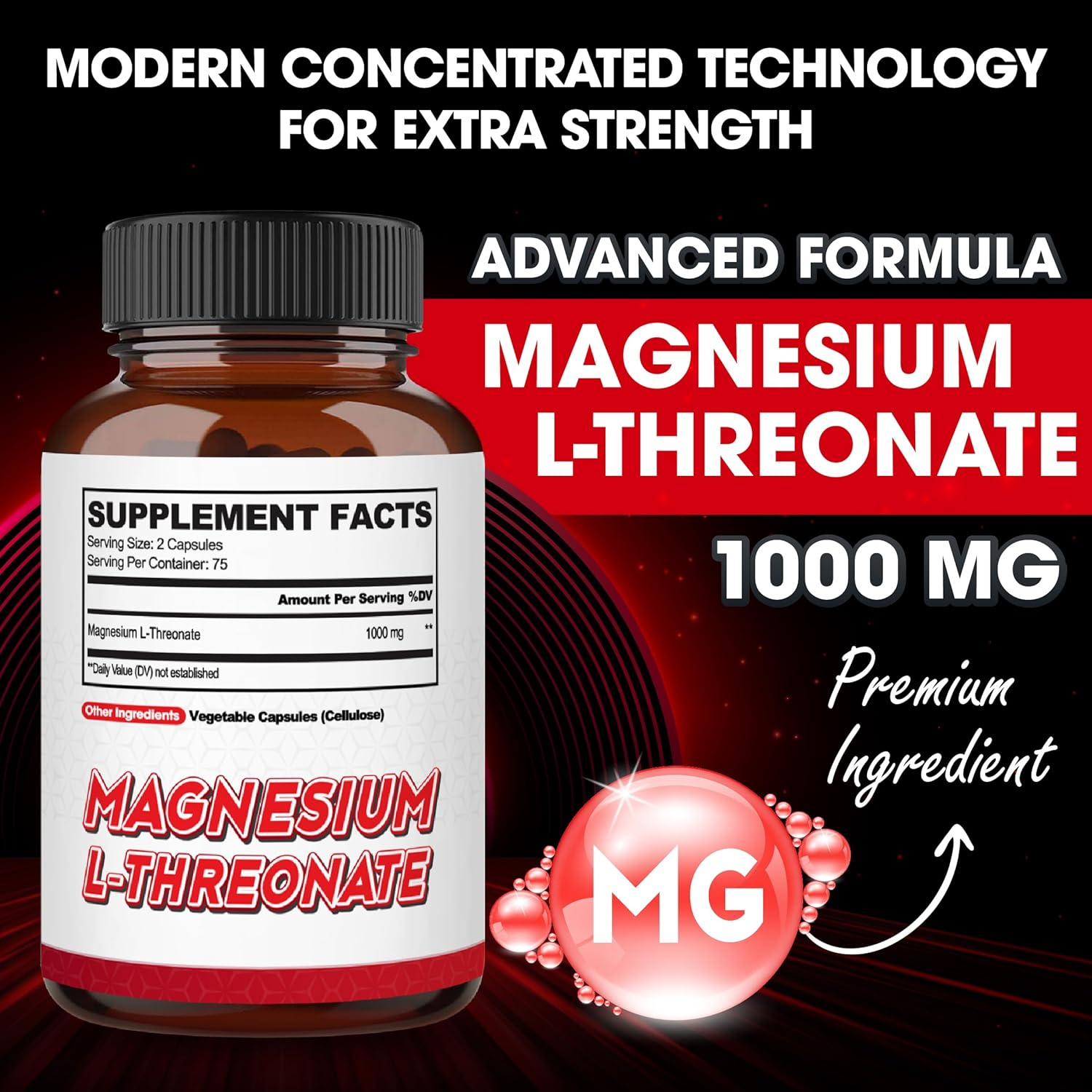 Agobi 1000Mg Magnesium L Threonate Supplement - 150 Pills - Strength Concentrated Formula for Comfortable Mind, Brain Health, Focus & Cognitive Support - Gluten-Free, Non-Gmo image number 2