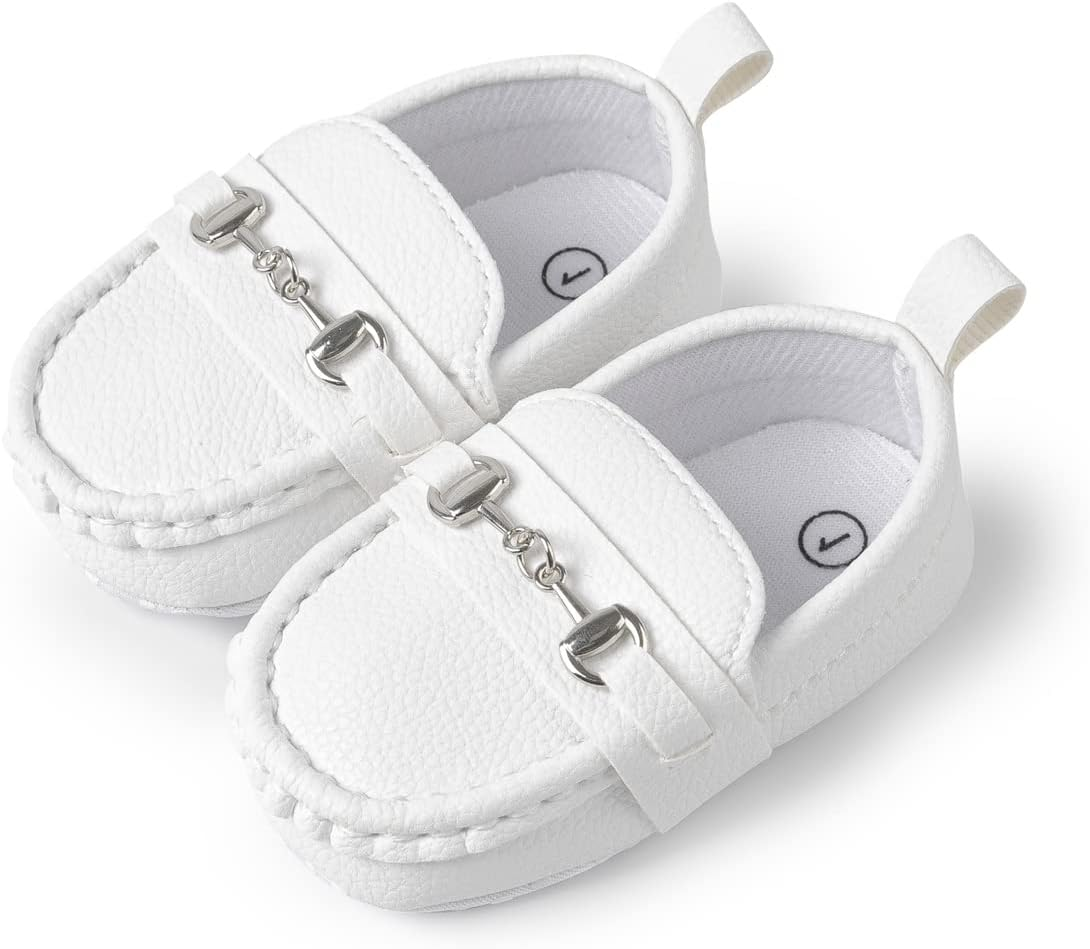 Aploxphy Baby Girls Boys Classic Loafers Infant Oxford Dress Shoes Prewalker Soft Slip on Moccasin Crib Flats Newborn Shoes