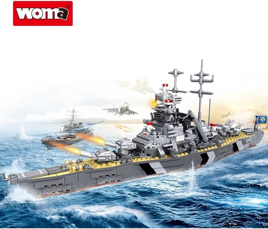 Battleship Bismarck Building Blocks (538 PCS), WW2 STEM Military Model Brick Toys, Military Bismarck Class War Ship Building Blocks Kit, Toys for Kits or Adult. image number 5