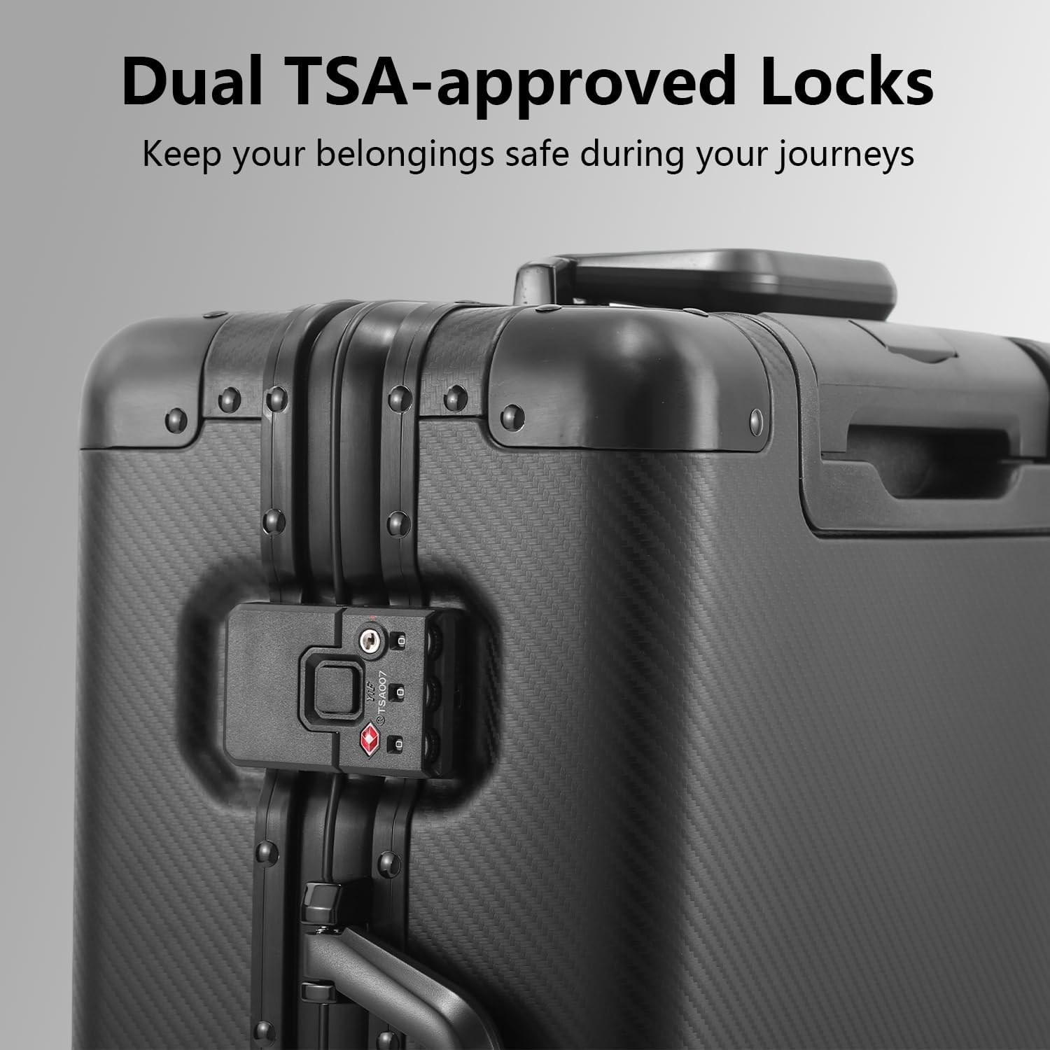 Simcat All Aluminium Luggage,Large Suitcase Hard Shell,Airline Approved Carry on Suitcase with TSA Locks, Silent Wheels, Black, 47X25X72Cm - Black image number 4