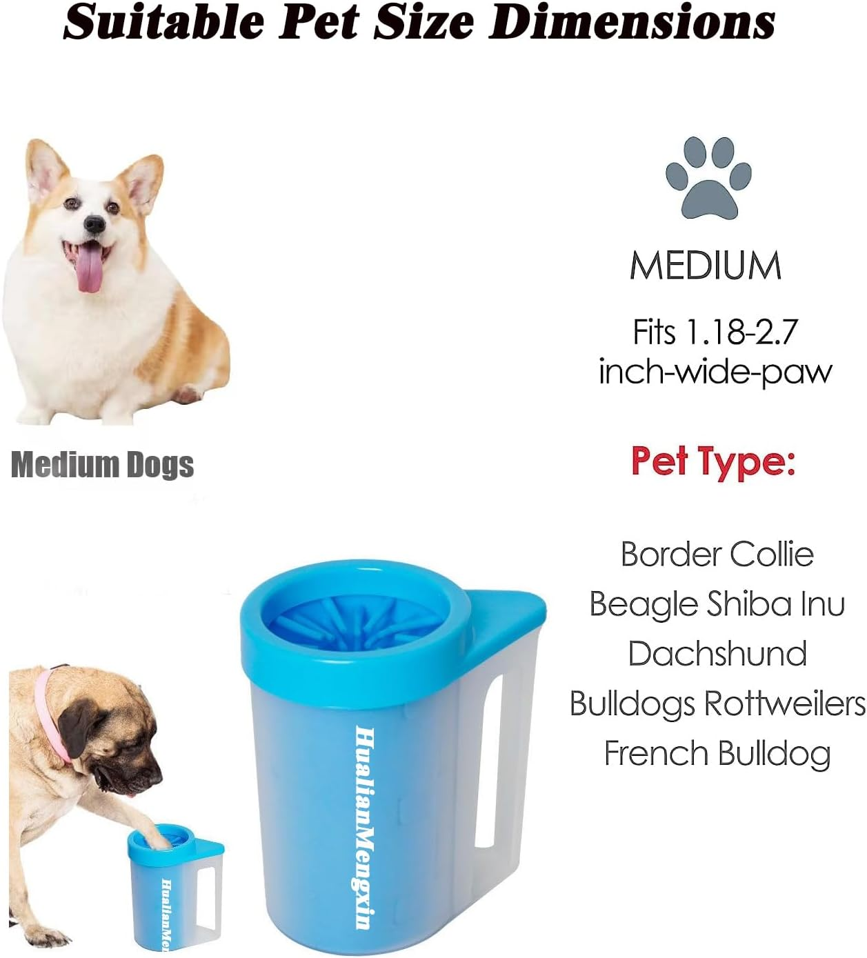 Dog Paw Cleaner for Dogs,Dog Paw Washer with Handle,Portable Pet Paw Cleaner, Pure Vie Dog Paw Cleaner，Medium Sized, Blue image number 5