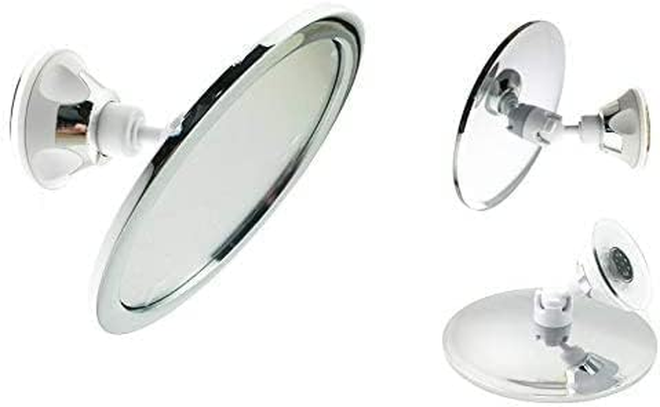 360 Degree Rotating round Fogless Shaving Mirror Bathroom Shower Mirror with Locking Suction Anti-Fog Decorative Mirror image number 1