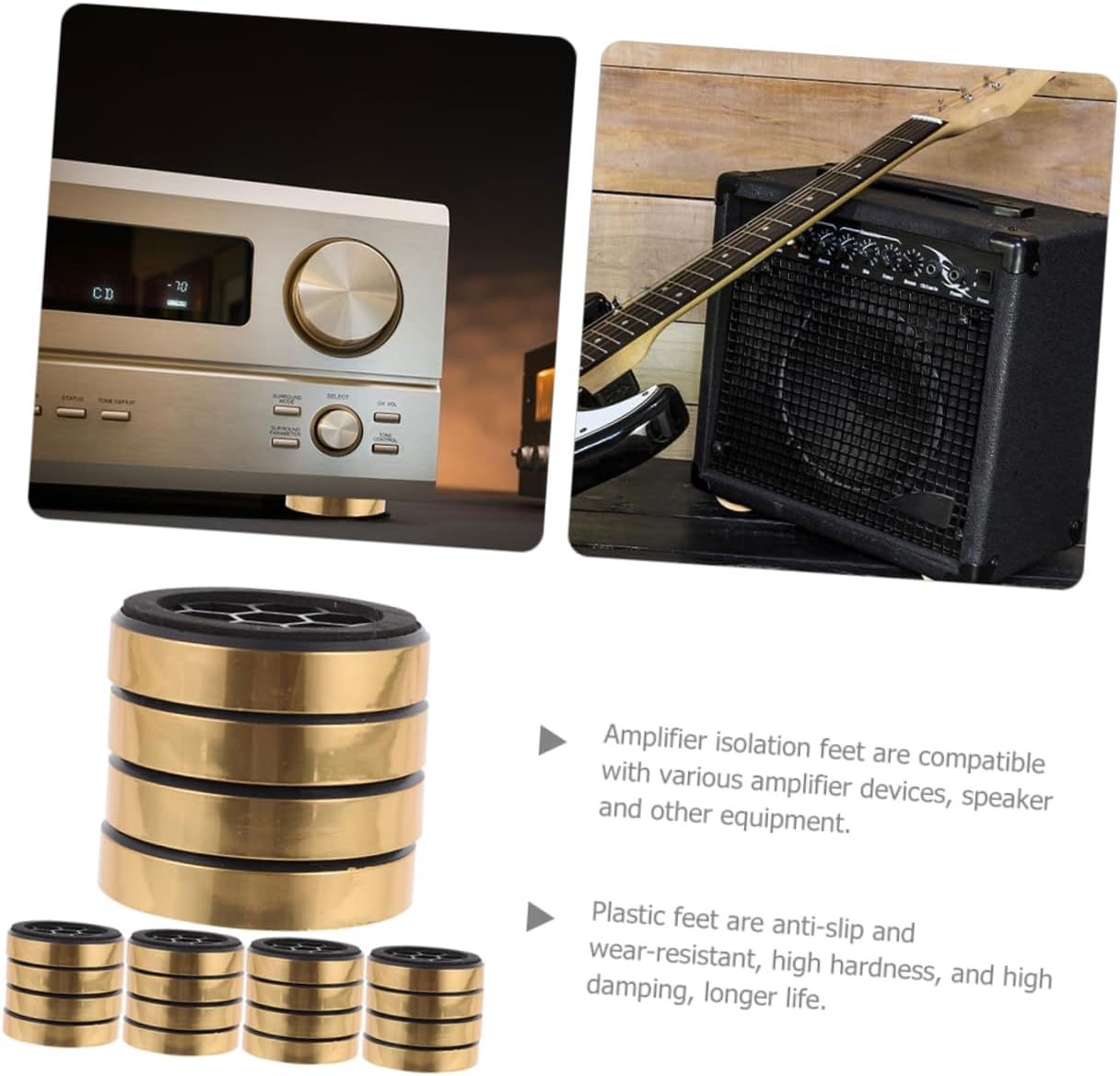 DOITOOL 20Pcs Amplifier Foot Pads Plastic Isolation Feet for Audio Speakers Subwoofer Use at Home Studio image number 5