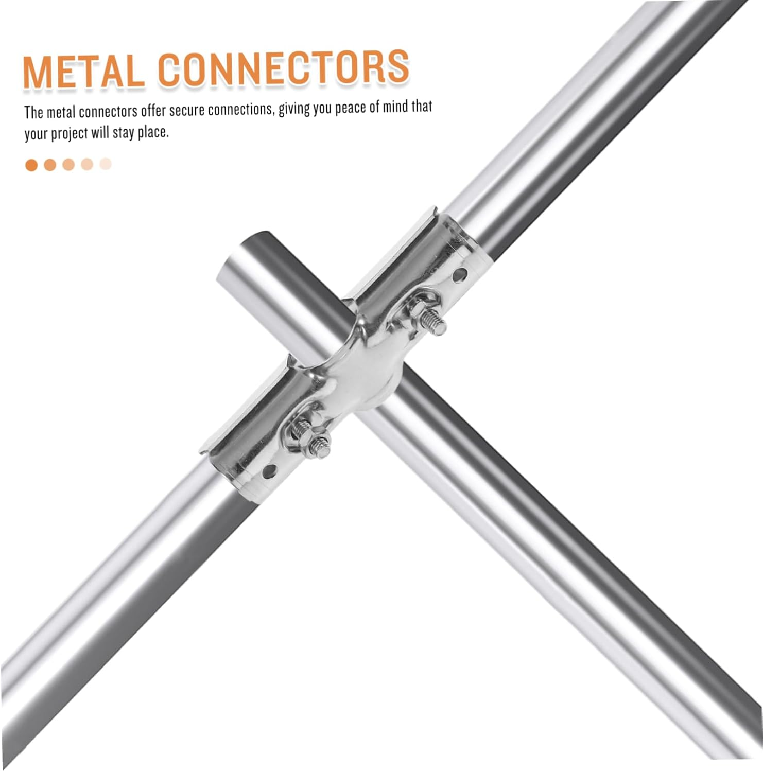 Outanaya 2Pcs Stainless Steel Pipe Connector Pipe Adapter Greenhouse Tube Clamp Zinc-Plated Repair Clamp for Greenhouse Supplies image number 6