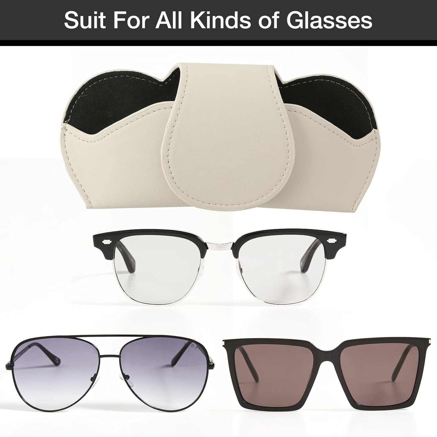 KINIVA Sunglass Clip for Car Visor,Car Sunglass Holder,Magnetic Glasses Case for Car Accessories Organizer - Burgundy image number 3