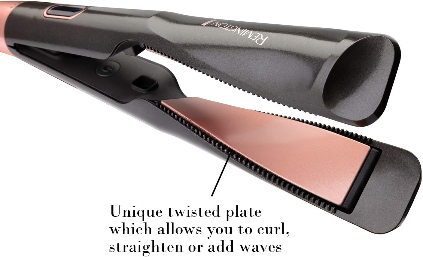 Curl and Straight Confidence, Szwintec 2 in 1 Hair Straightener and Hair Curler Unique Twisted Plate Design Straightening and Curling Flat Iron for All Hair Types