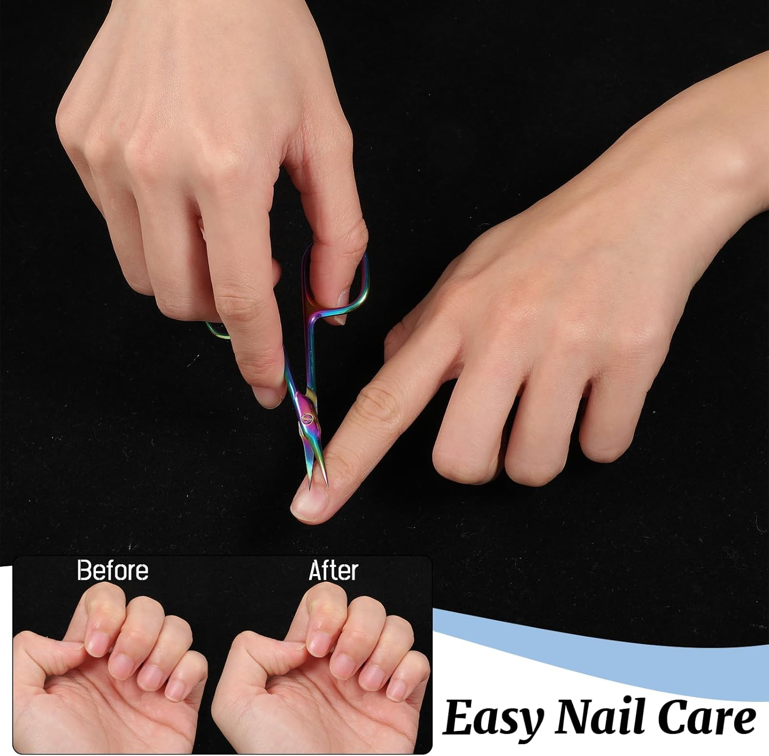 Curved Cuticle Scissors, Professional Cuticle Scissors, Extra Fine Cuticle Scissors, Cuticle Cutter for Cuticles, Eyebrows and Eyelashes image number 2