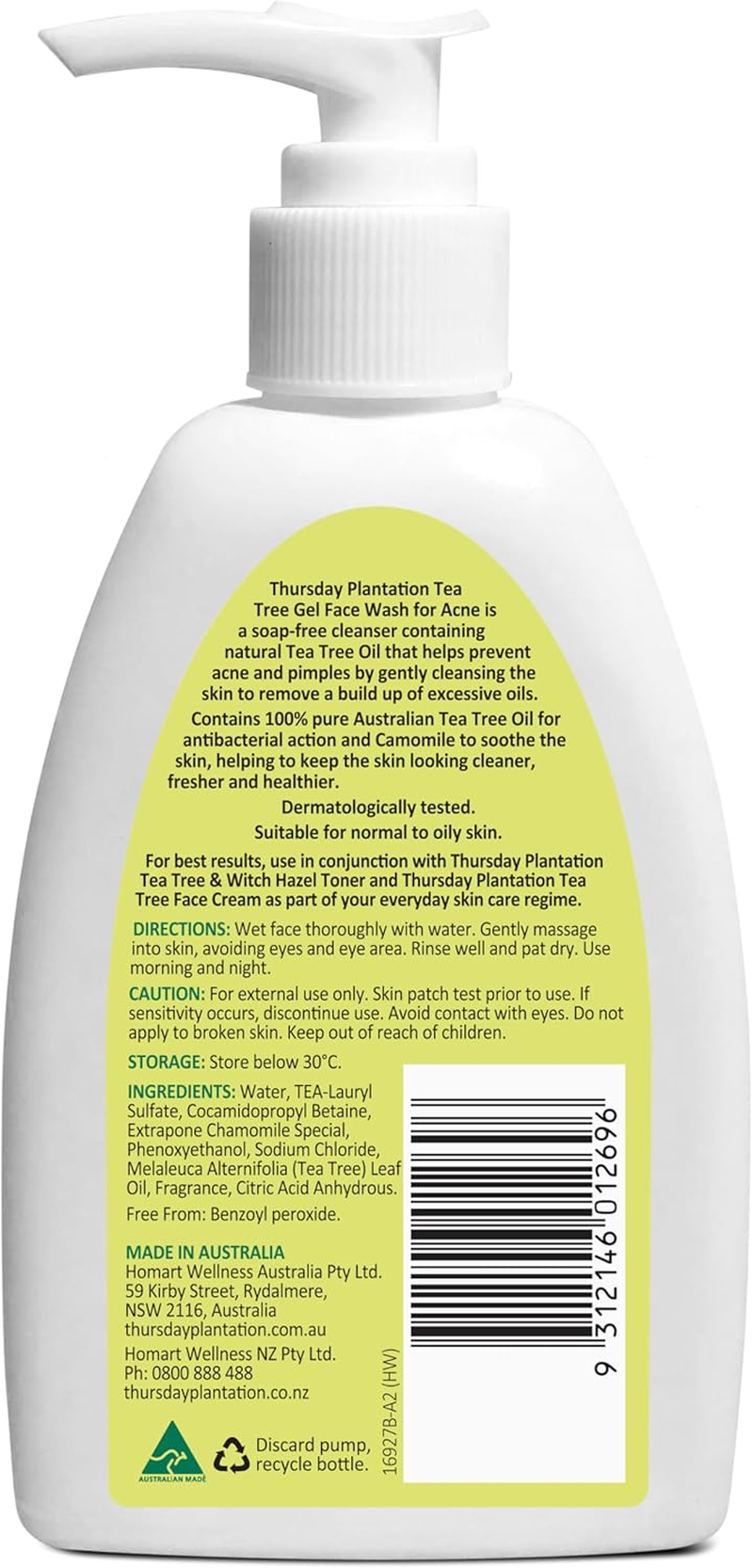 Thursday Plantation Gel Face Wash for Acne 236 Ml image number 1