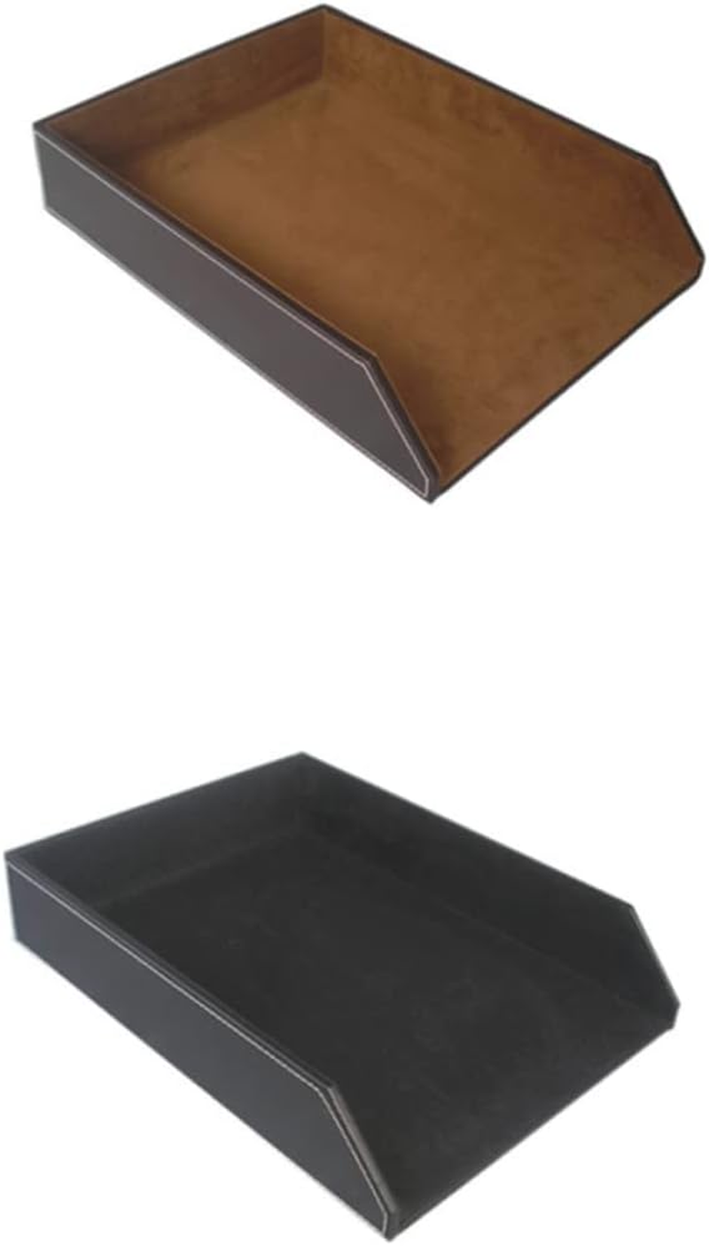 A4 Paper Storage Tray File Document Organizer Black Single-Layer Desktop File Holder Tray for Home School Office Desk Accessories image number 5