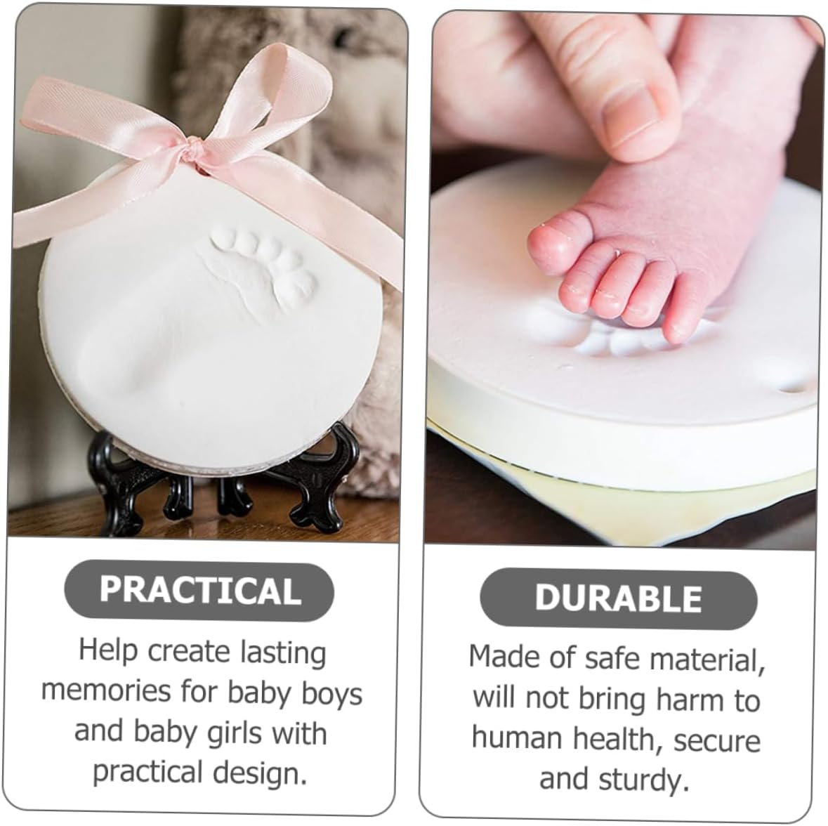 4Pcs Handprint Footprint Keepsake Gifts Newborn Shower Presents for Boy Girl