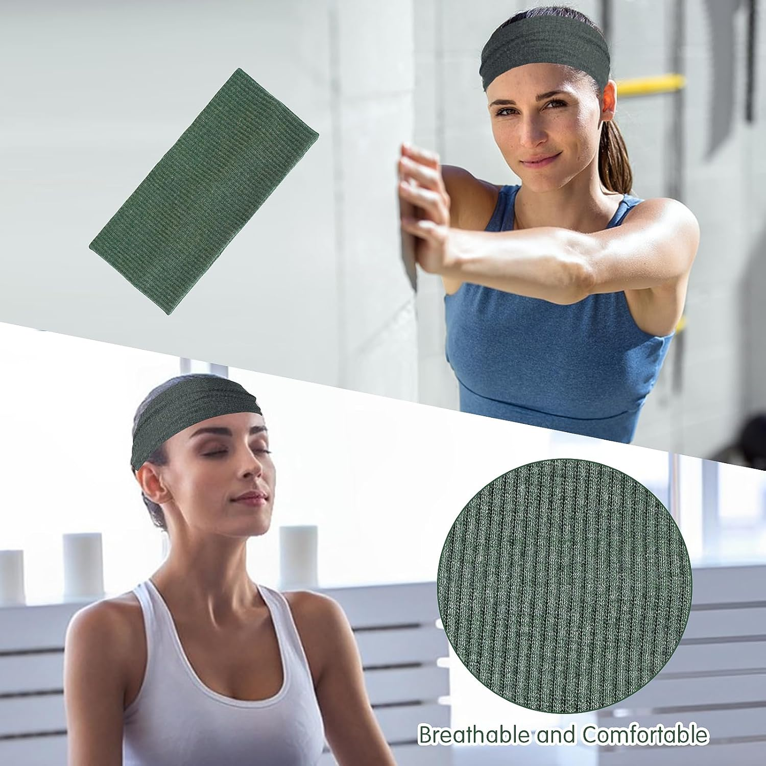 Pack of 6 Women'S Headbands, Elastic Wide Hair Bands, Headband, Sports, Sweat Hair Bands, Non-Slip, Fashionable, Wide Elastic, Soft Hair Band image number 2