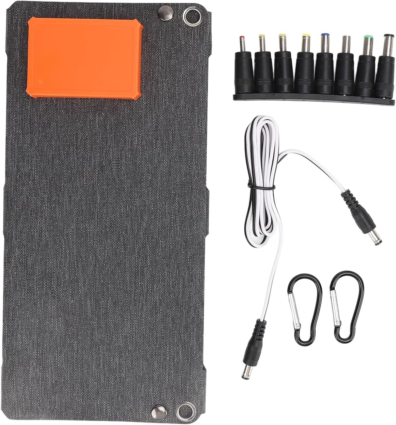 Folding Solar Panel, 80W Monocrystalline Silicon Portable Solar Panel with Dual USB Output Ports for Camping Hiking RV Fishing, Supporting 12V and 5V Devices ﻿ image number 1