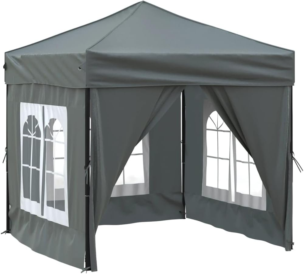Vidaxl Folding Party Tent with Sidewalls Outdoor Garden Gazebo Pavilion Marquee Canopy Shelter Event Tent Camping Gazebo Anthracite 2X2 M image number 1