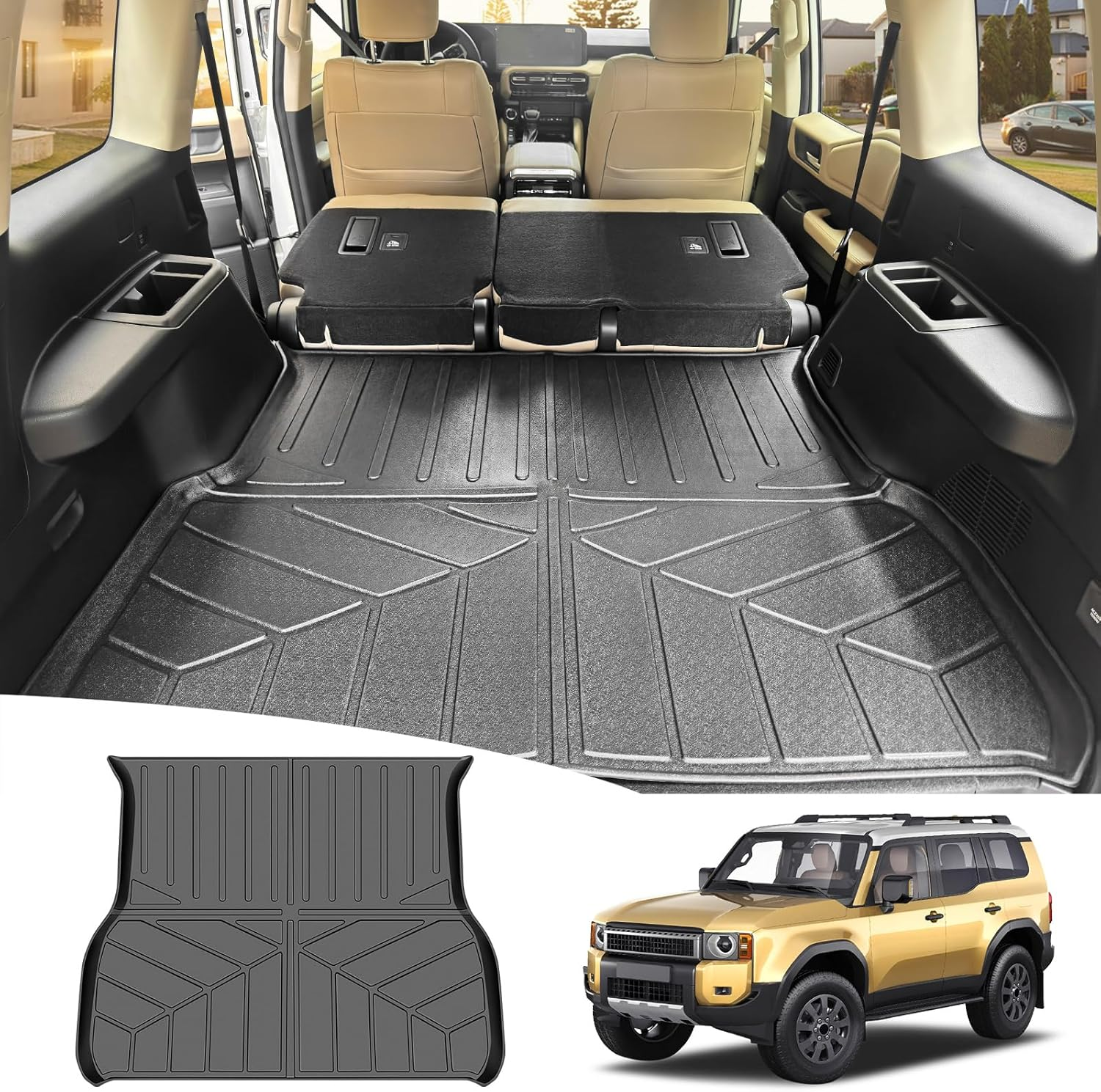 JTYZSM Trunk Mat for 2024 2025 Toyota Land Cruiser Prado 250 LC250 5 Seat Rear Cargo Mat All Weather Protector Cargo Liner for 24-25 Toyota Land Cruiser 250 Accessories