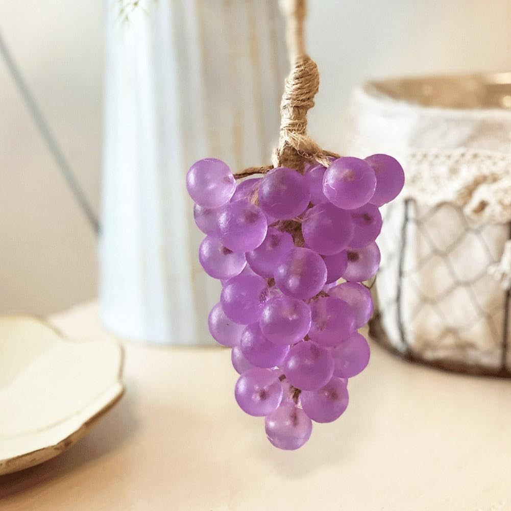 Grape Soap on a Rope, Handmade Grape Cluster Soap for Hand Face, Natural Cold Process Artisan Soaps, Lasting Fragrance Christmas Birthday Gift for Men and Women to Hang Decor (1, Purple)