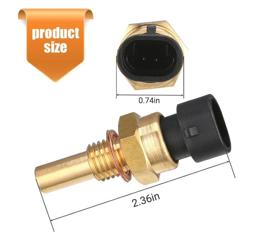 Gkmow 1 PC Engine Temperature Sensor, ECT Temp Sensor Replace 15404280 12191170 60811520 12608814, Car Parts, Compatible with Delphi (Gold) image number 3