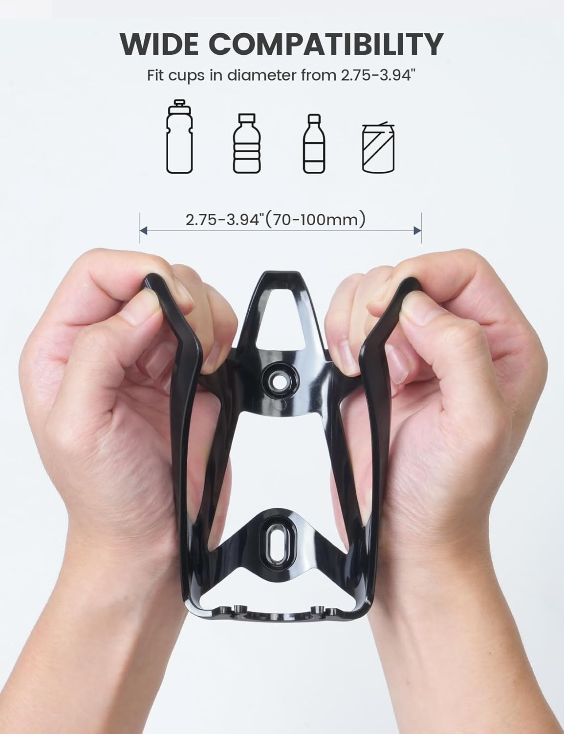 Lamicall Bike Water Bottle Holder - Lightweight & Sturdy Bike Cup Holder, Bicycle Drink Cage, Cycling Bike Water Bottle Cage with Screw Tool, for 2.75-3.95" Diameter Bottles image number 5