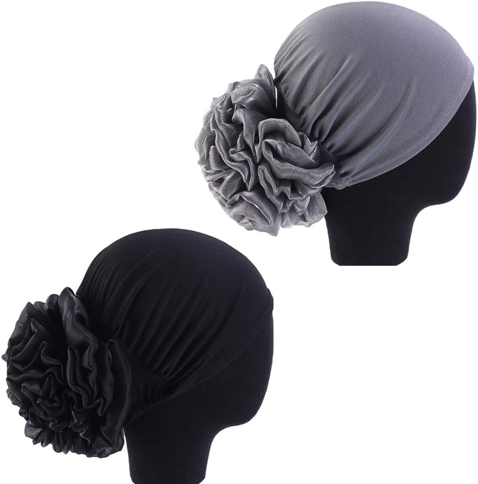 Women Flower Elastic Turban Beanie Head Wrap Chemo Cap Hat
