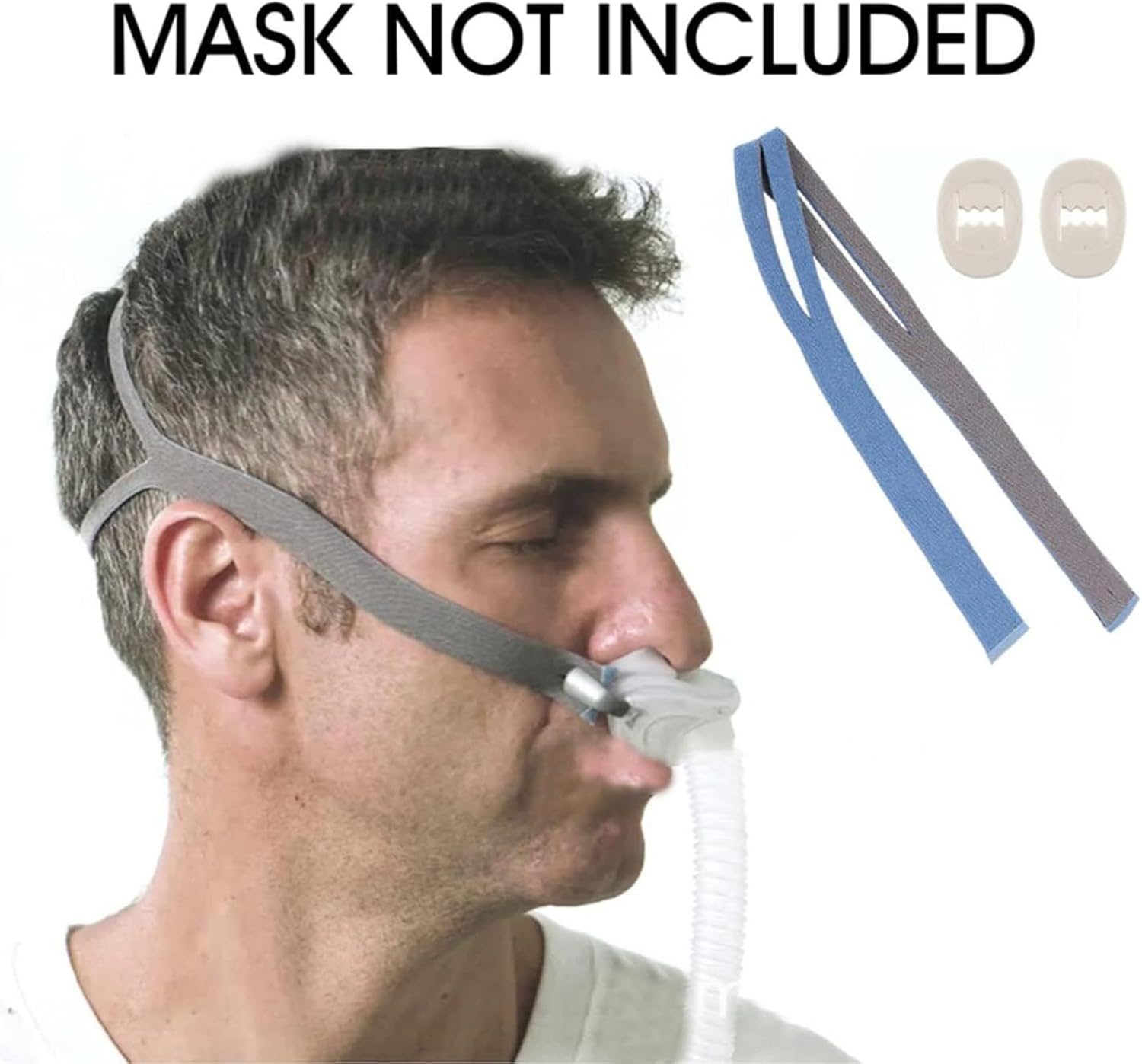 3 Pack Super Elastic Adjustment Straps， Compatible with Airfit P10 N30- Advanced Upgraded P10 N30 Strap，Nose Pillow, Built-In Clip (Blue) image number 1