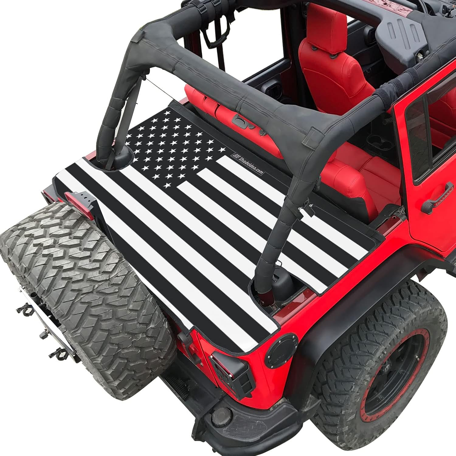 Shadeidea Jeep Wrangler Tonneau Cover JLU 4 Door Rear Trunk Cover Cargo Vinyl Cover for 2018+ JL Unlimited Tailgate Ton Cover-Black-3 Years Warranty