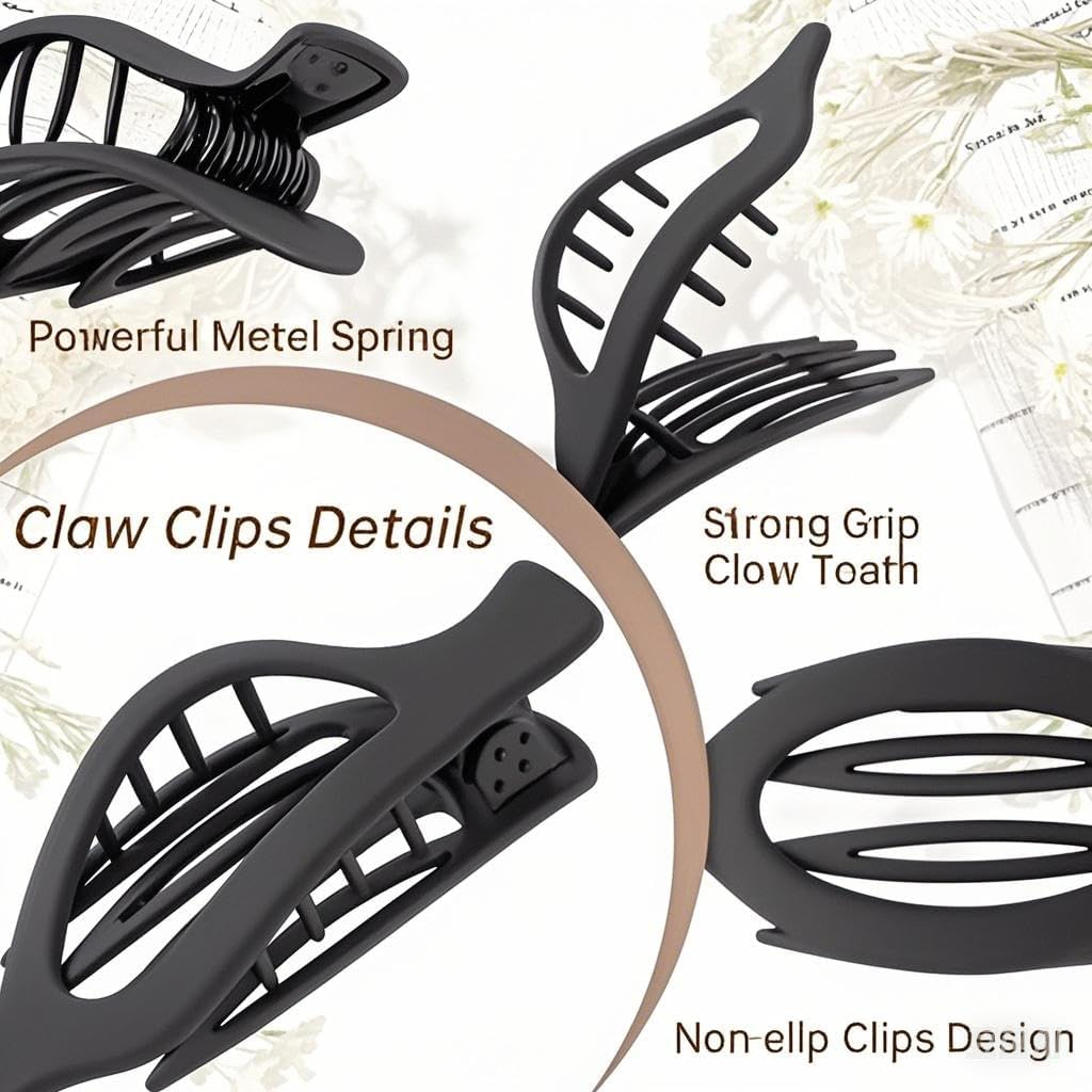 6 - Piece Set of Leaf - Shaped Flat Claw Clips, Multiple Colors Available, Must - Have Stylish Hair Accessories for Women image number 1