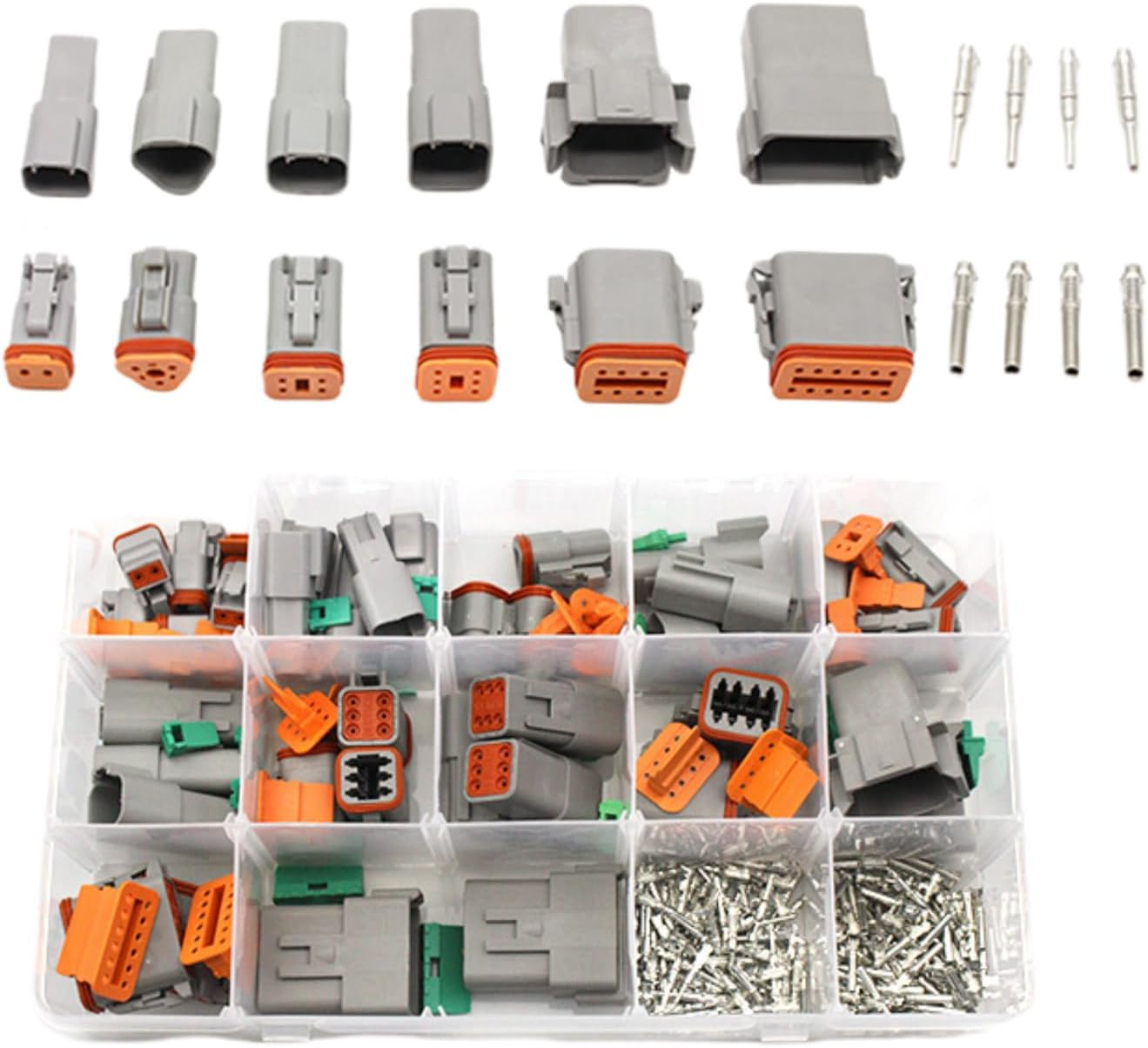MTJNYZA 242Pcs Deutsch DT Male/Female Electrical Car ​Connector Plug Kit (2,3,4,6,8,12-Way/Pin) Car Waterproof Male Connector & Wiring Harness Male and Female Pair Plug-In Combination Box. image number 6