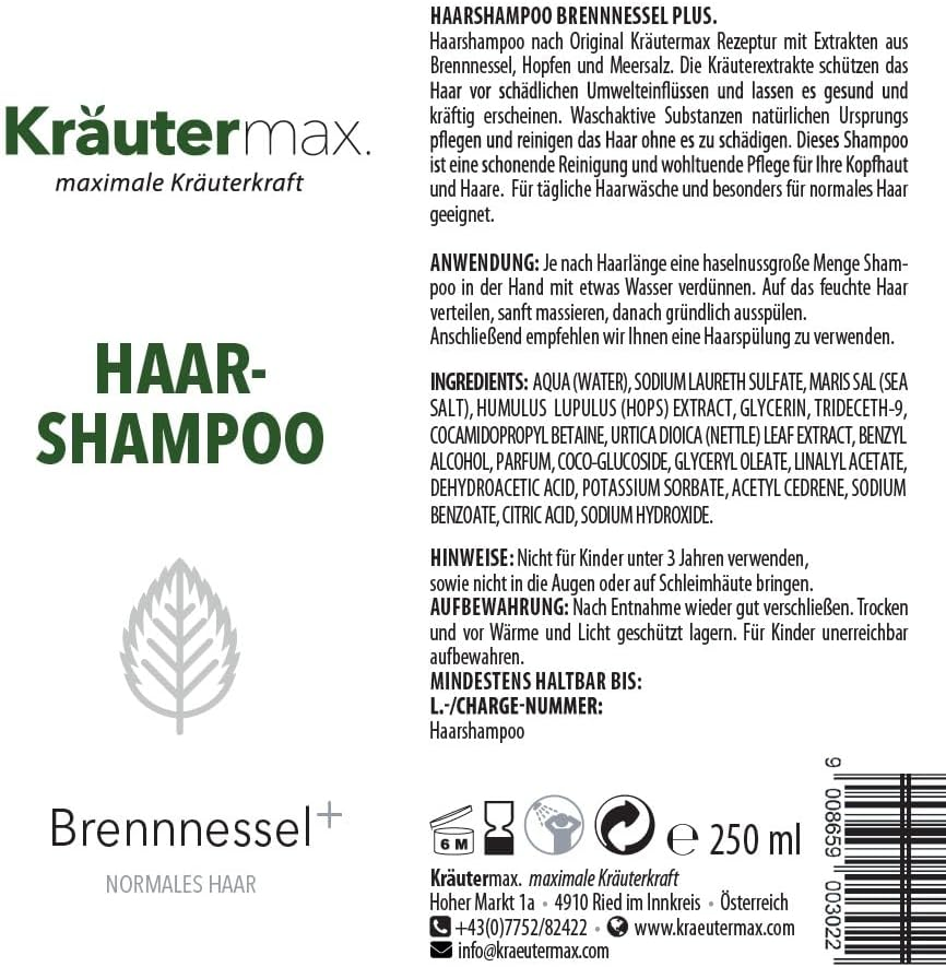 Nettle Shampoo Soap Care Shampoo with Nettle Extract 1 X 250 Ml image number 3