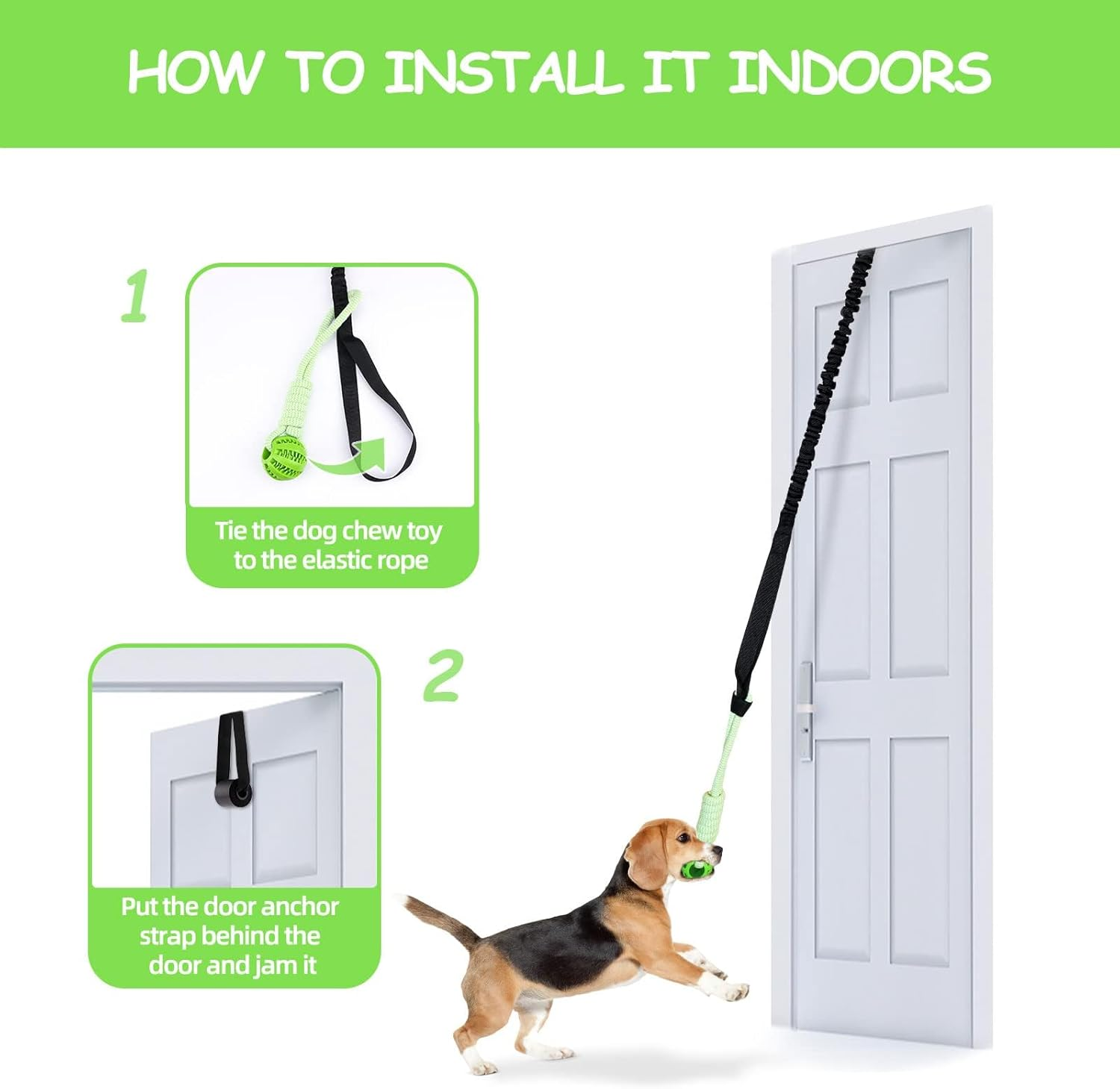 Tug Toys for Dogs, Interactive Dog Cotton Rope Toys Set with Tether, 2 Chew Ropes, and 1 Puzzle Ball, Dog Bungee Rope Toys for Small/Medium/Large Dogs Indoor Outdoor Activities