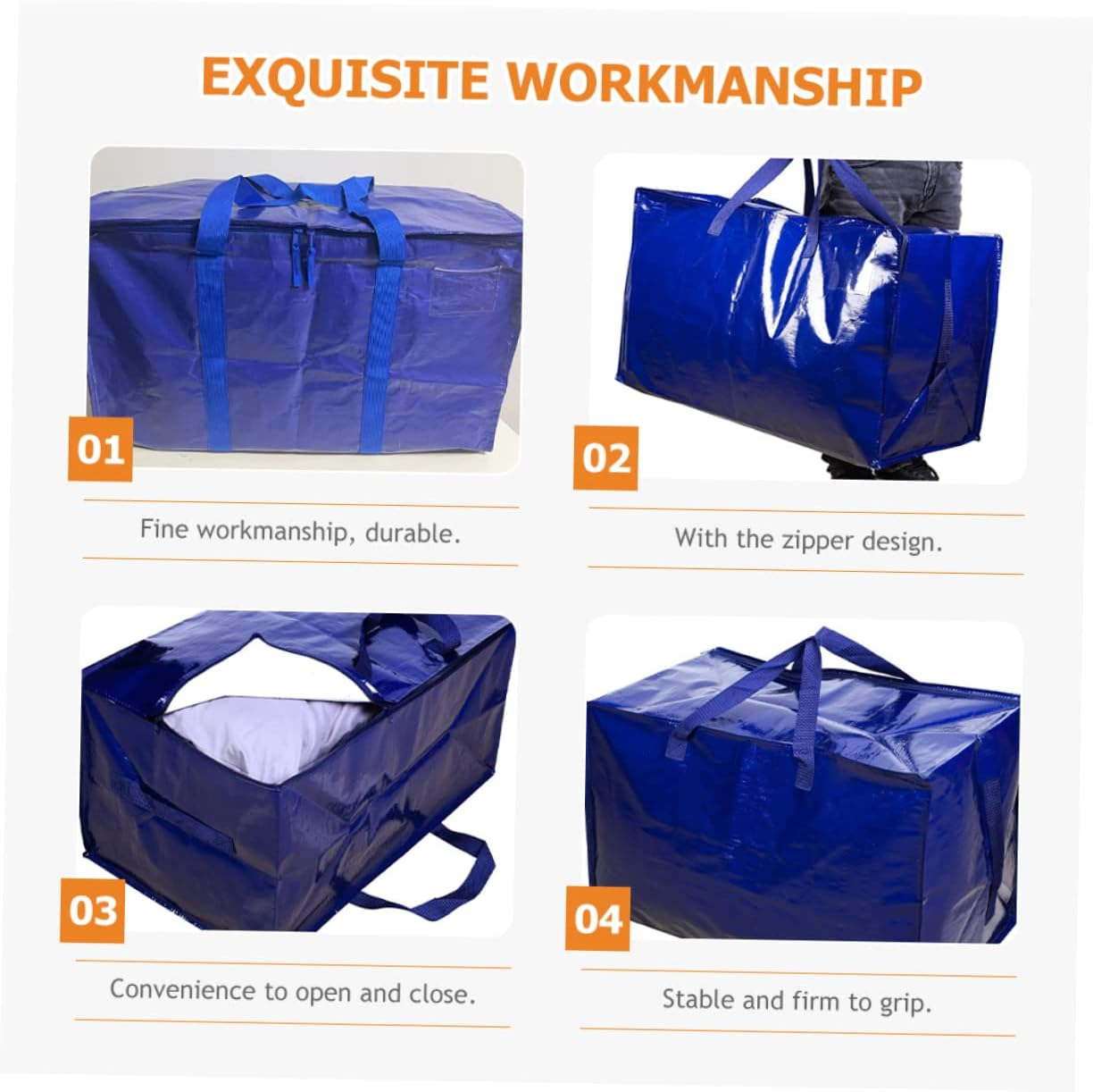 BUGUUYO Large Moving Bag Packing Bag for Clothes Bedding for Travel Moving Supplies Pp Coating image number 4