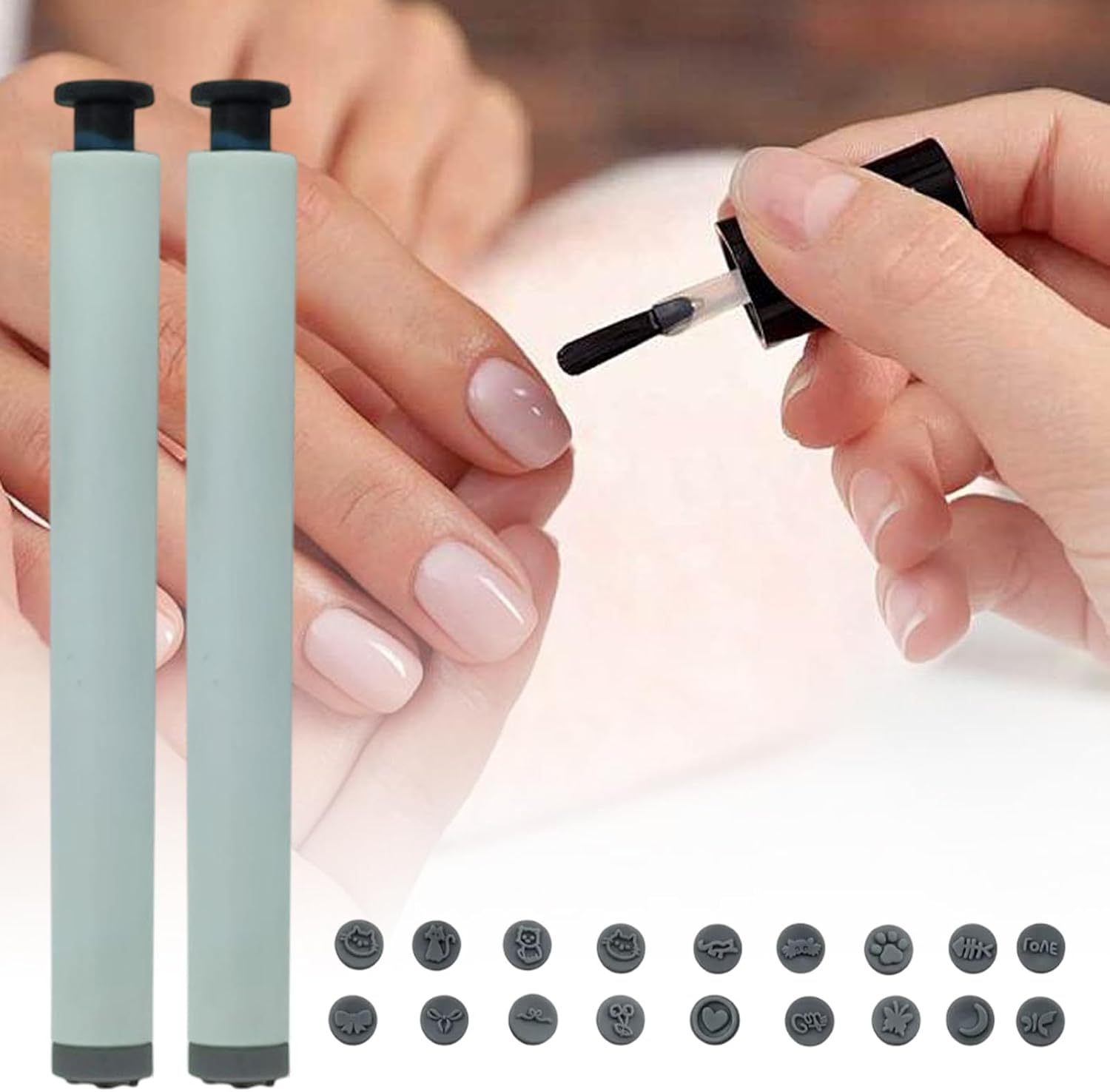 Nail Stamp Art Pen Set,Nail Animal Flower Pattern Stamp Pen | Replaceable Manicure Supplies for Women Girls Teenagers Kids Teens Children Family Friends image number 2