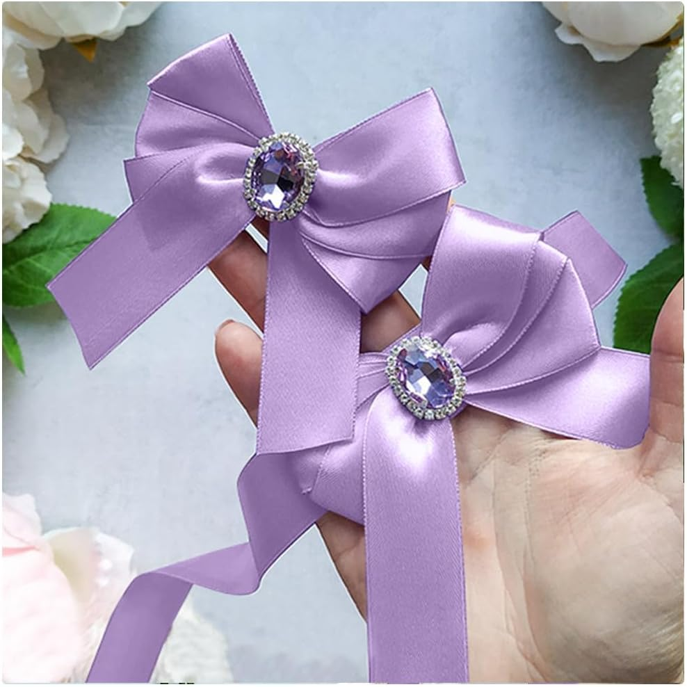 Light Purple Ribbon, 2.5Cm X 25 Yards Ribbon, Light Purple Satin Ribbon for Wedding Flower Arrangement and Birthday Party Decorations image number 6