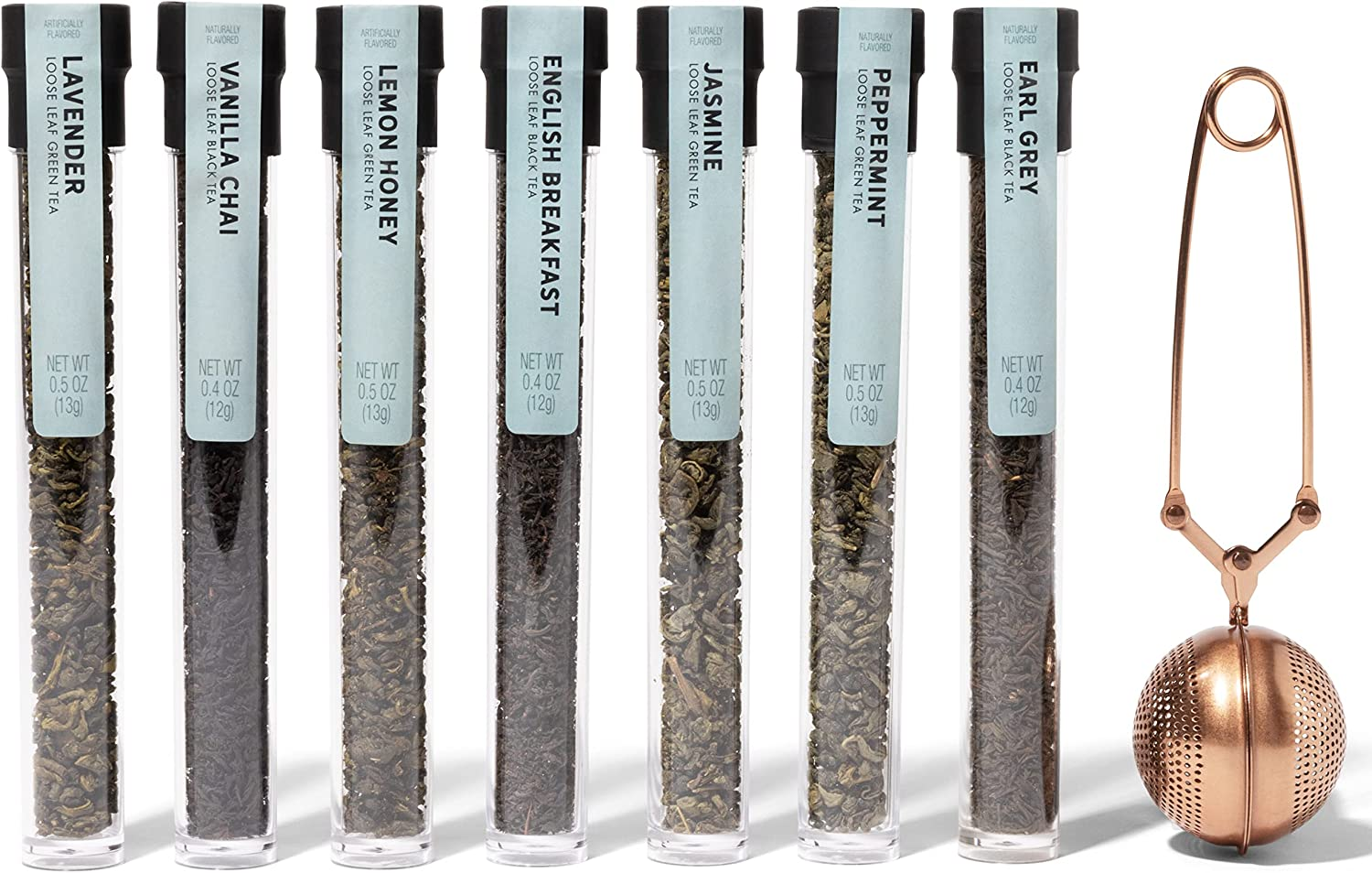 Thoughtfully Gourmet, Tea Therapy Tea Infusion Gift Set, Includes 7 Uniquely Flavoured Loose Leaf Teas and Tea Infuser, Pack of 7 image number 2