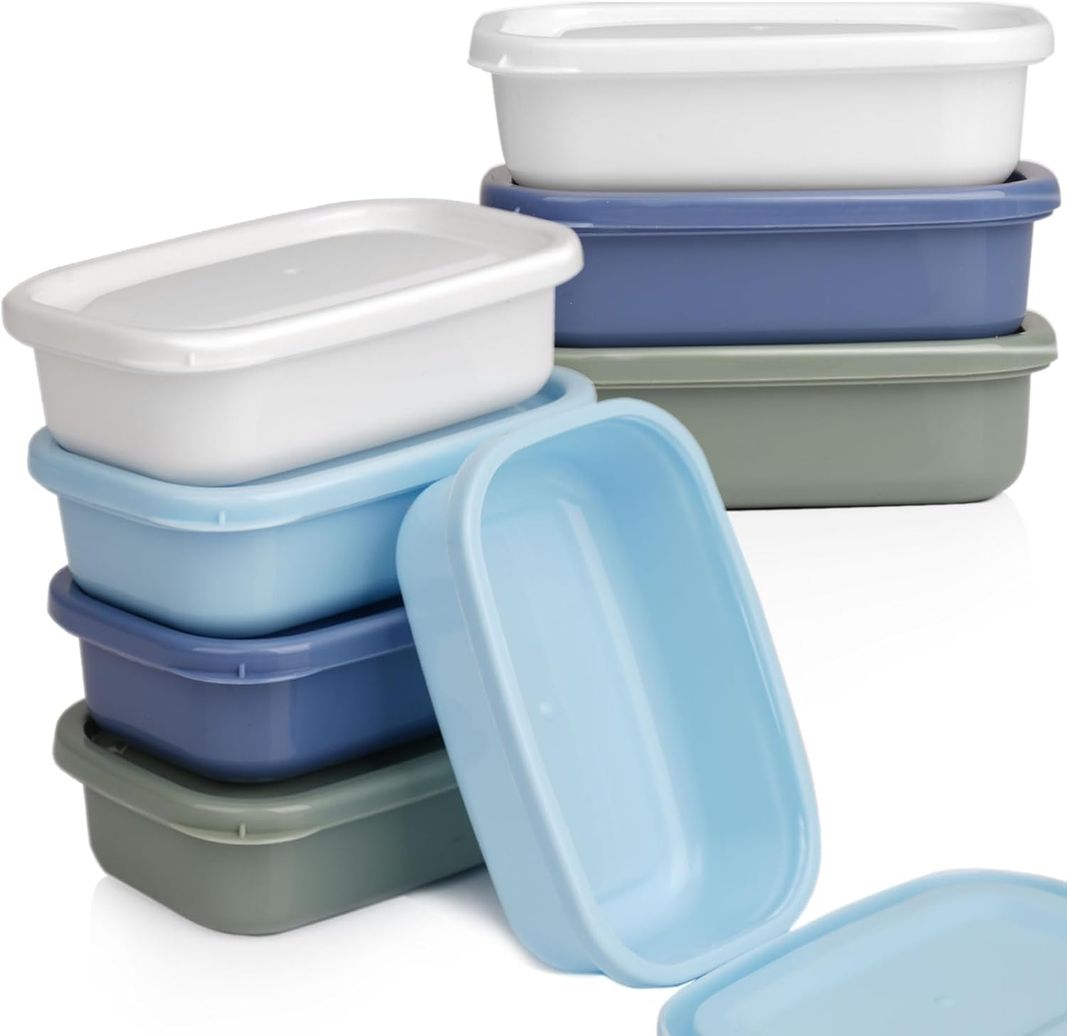 Small Containers with Plastic Lids, Pack of 8, 150 Ml Food Storage Containers, Reusable Containers for Freezing, Mini Freezer Containers for Storing Food, Snack Box, Lunch Boxes Accessories, Spice image number 4