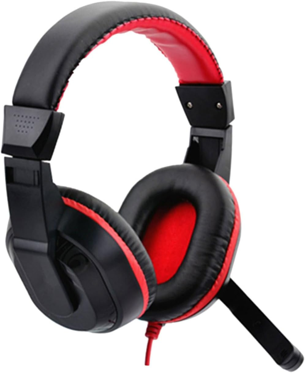 Tofficu Adjustable Wired Stereo Headset with Microphone for PC Laptop Noise Canceling Gaming Headphones Red Comfortable Padded Design for Games Movies Calls Random Color image number 2
